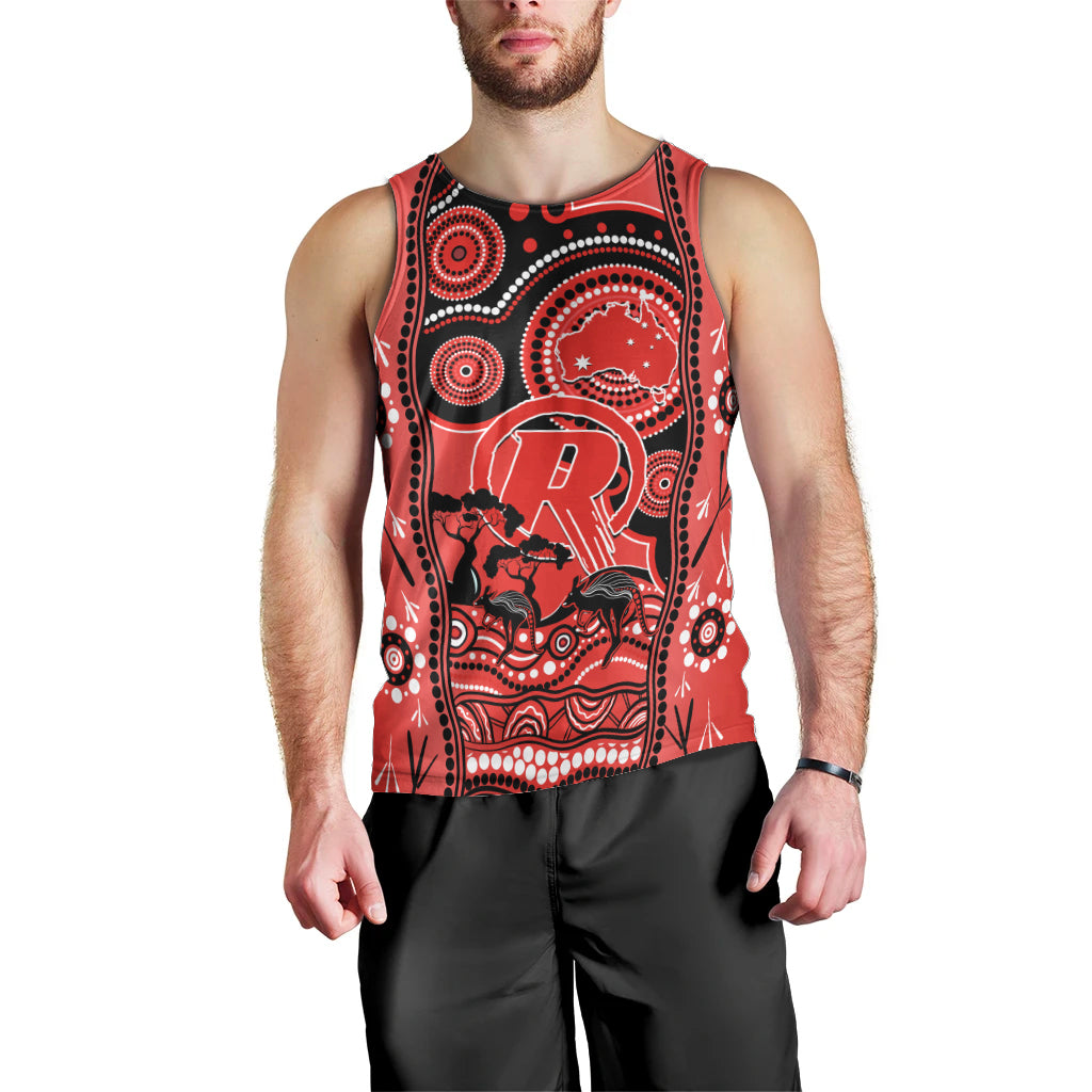 Melbourne Renegades Cricket Men Tank Top Happy Australia Day Aboriginal Art - Vibe Hoodie Shop