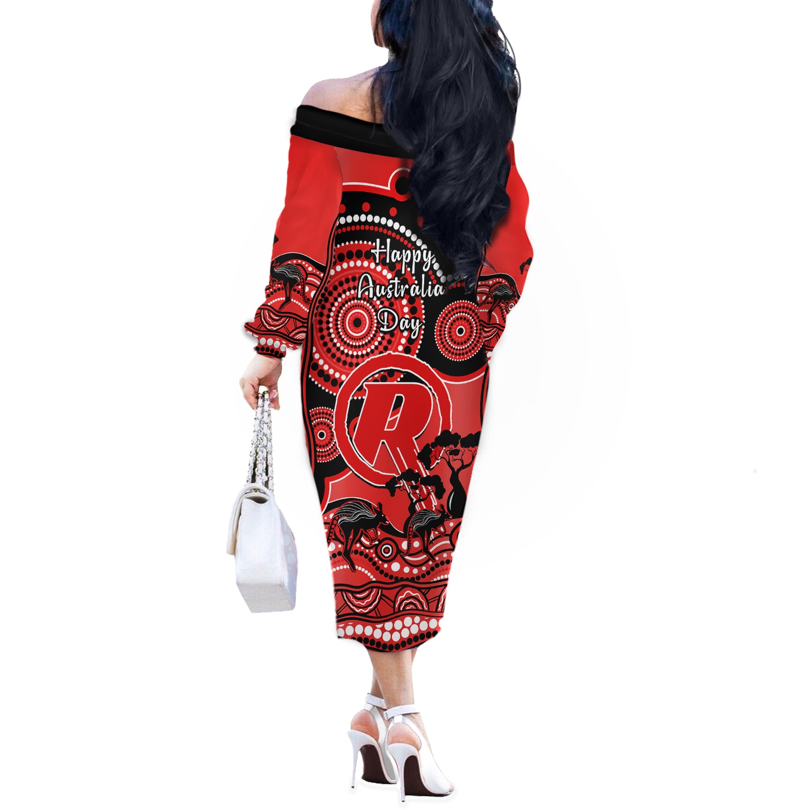 melbourne-renegades-cricket-off-the-shoulder-long-sleeve-dress-happy-australia-day-aboriginal-art