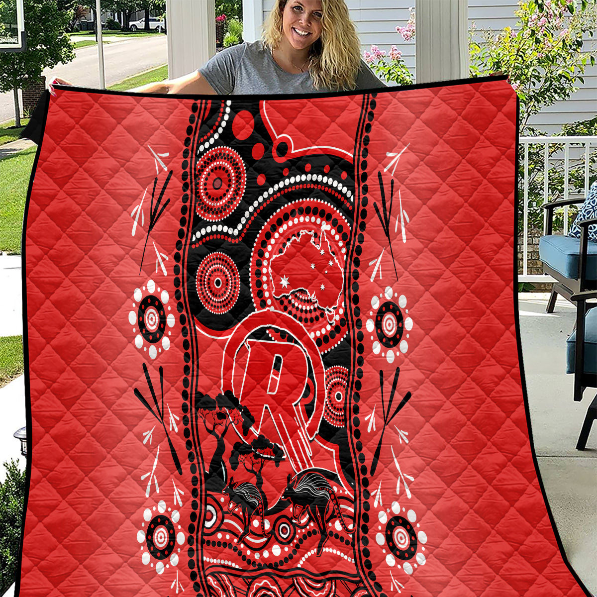 Melbourne Renegades Cricket Quilt Happy Australia Day Aboriginal Art - Vibe Hoodie Shop