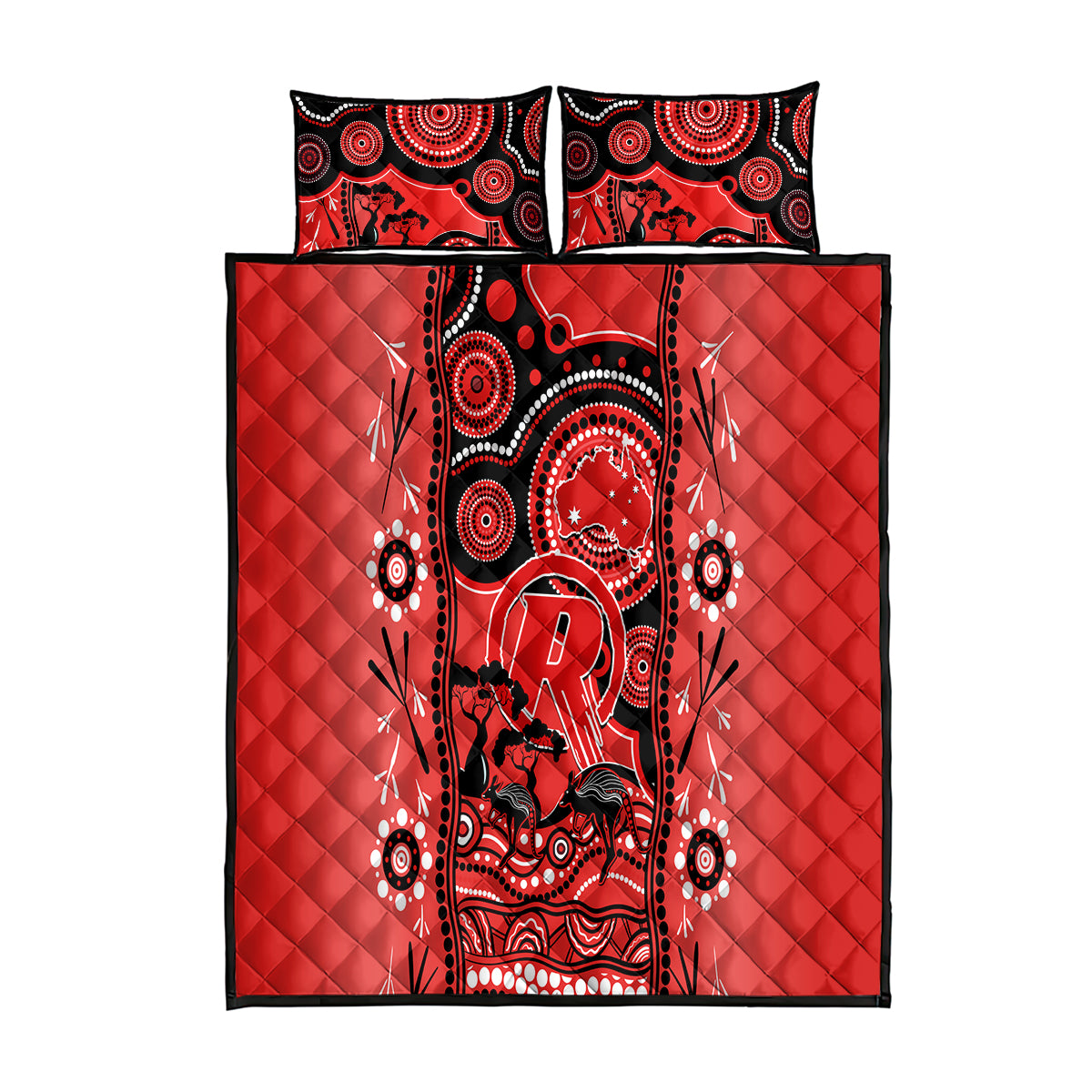 Melbourne Renegades Cricket Quilt Bed Set Happy Australia Day Aboriginal Art - Vibe Hoodie Shop