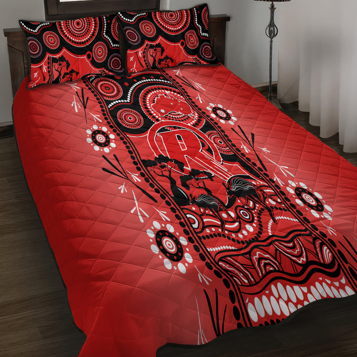 Melbourne Renegades Cricket Quilt Bed Set Happy Australia Day Aboriginal Art - Vibe Hoodie Shop