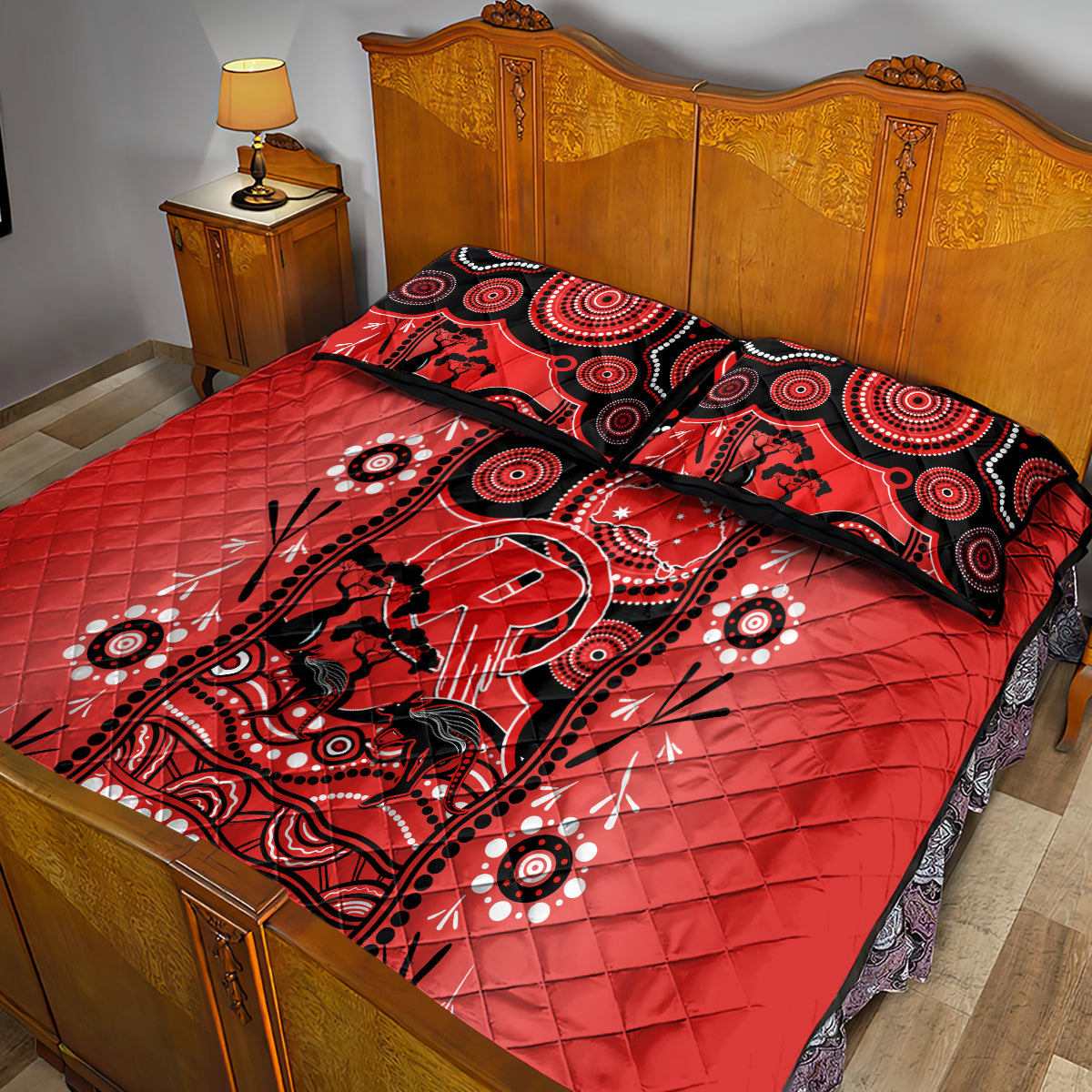 Melbourne Renegades Cricket Quilt Bed Set Happy Australia Day Aboriginal Art - Vibe Hoodie Shop