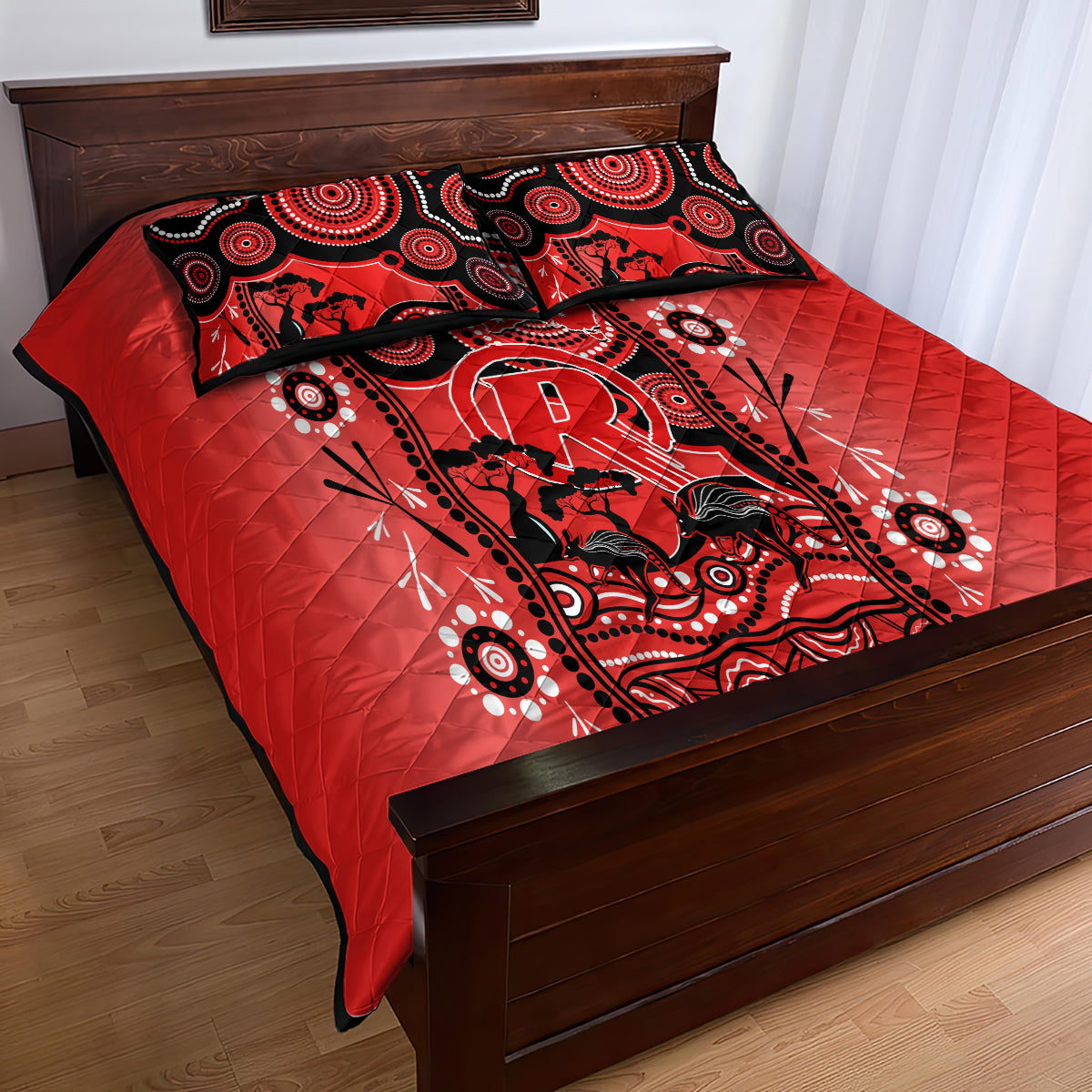 Melbourne Renegades Cricket Quilt Bed Set Happy Australia Day Aboriginal Art - Vibe Hoodie Shop