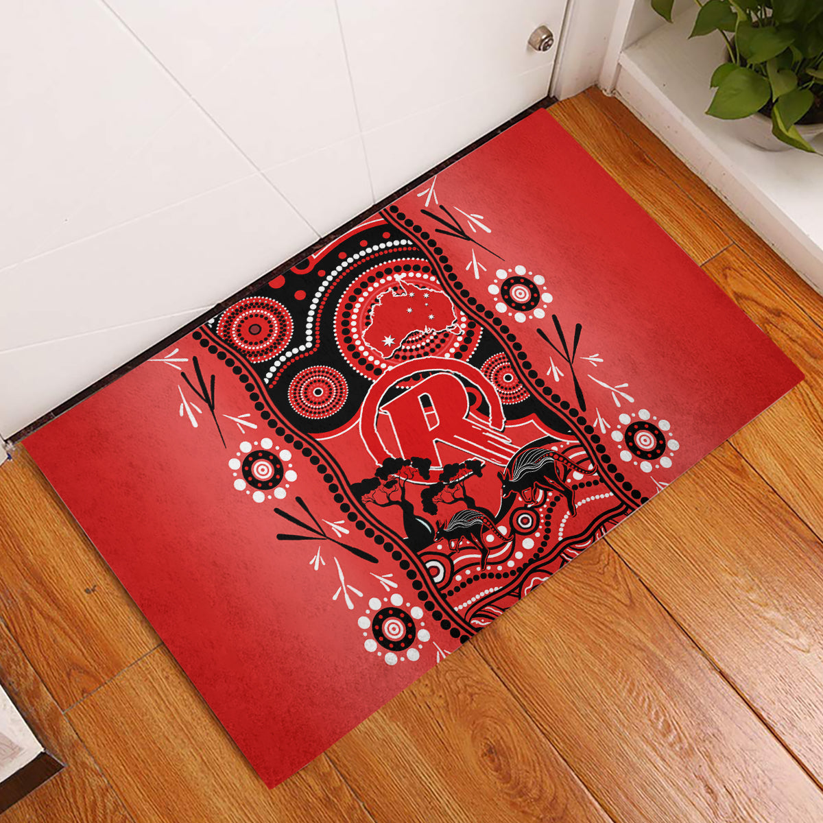 melbourne-renegades-cricket-rubber-doormat-happy-australia-day-aboriginal-art