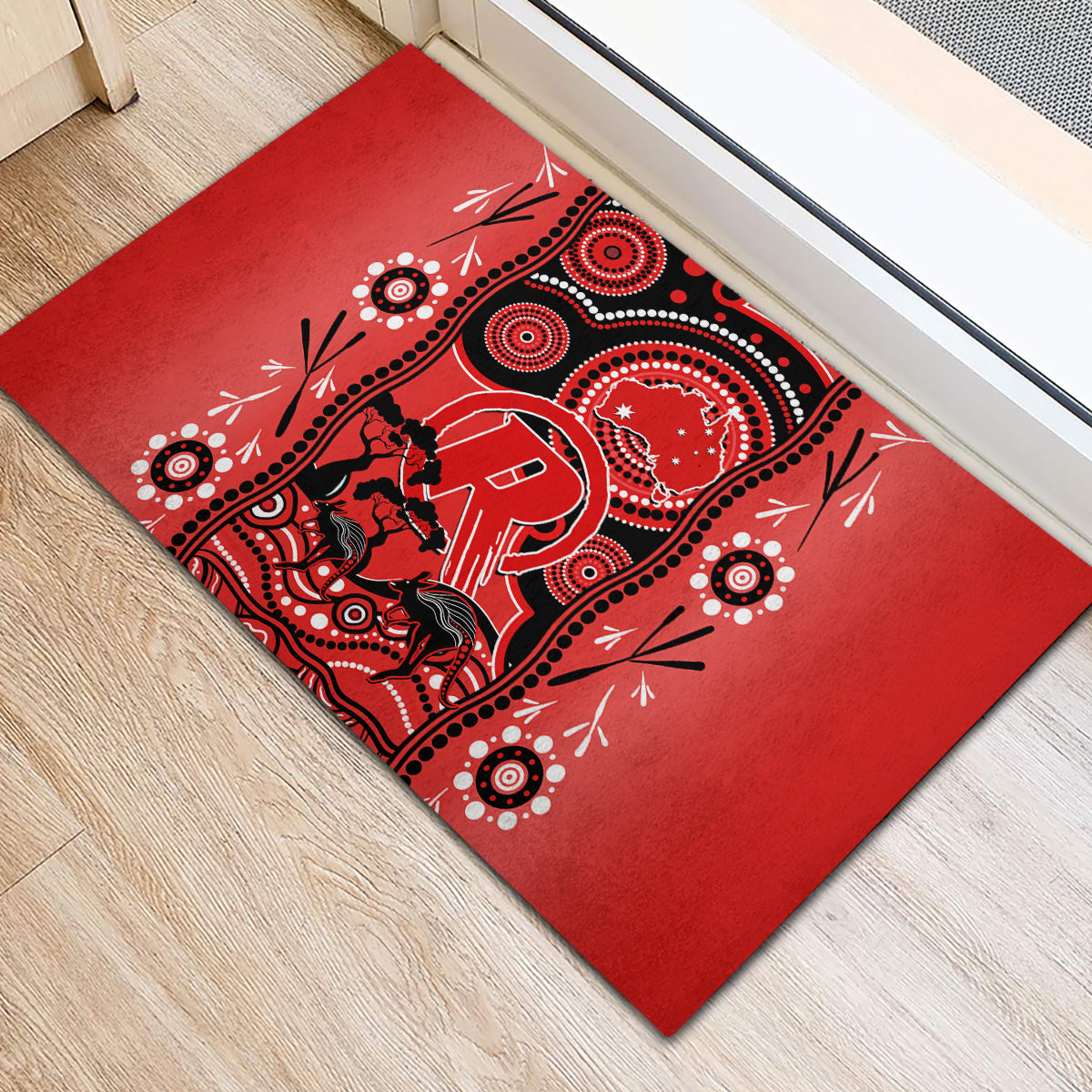 melbourne-renegades-cricket-rubber-doormat-happy-australia-day-aboriginal-art