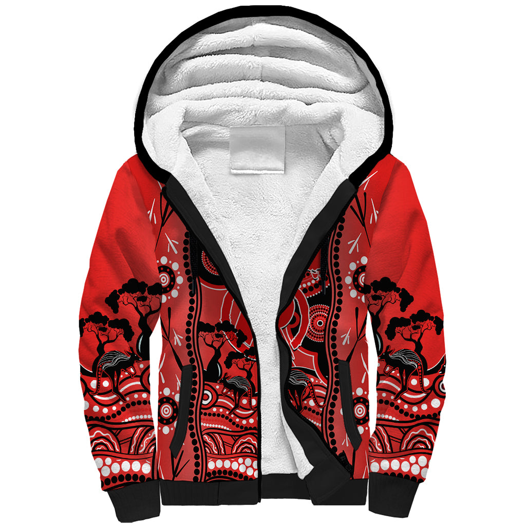 Melbourne Renegades Cricket Sherpa Hoodie Happy Australia Day Aboriginal Art - Vibe Hoodie Shop