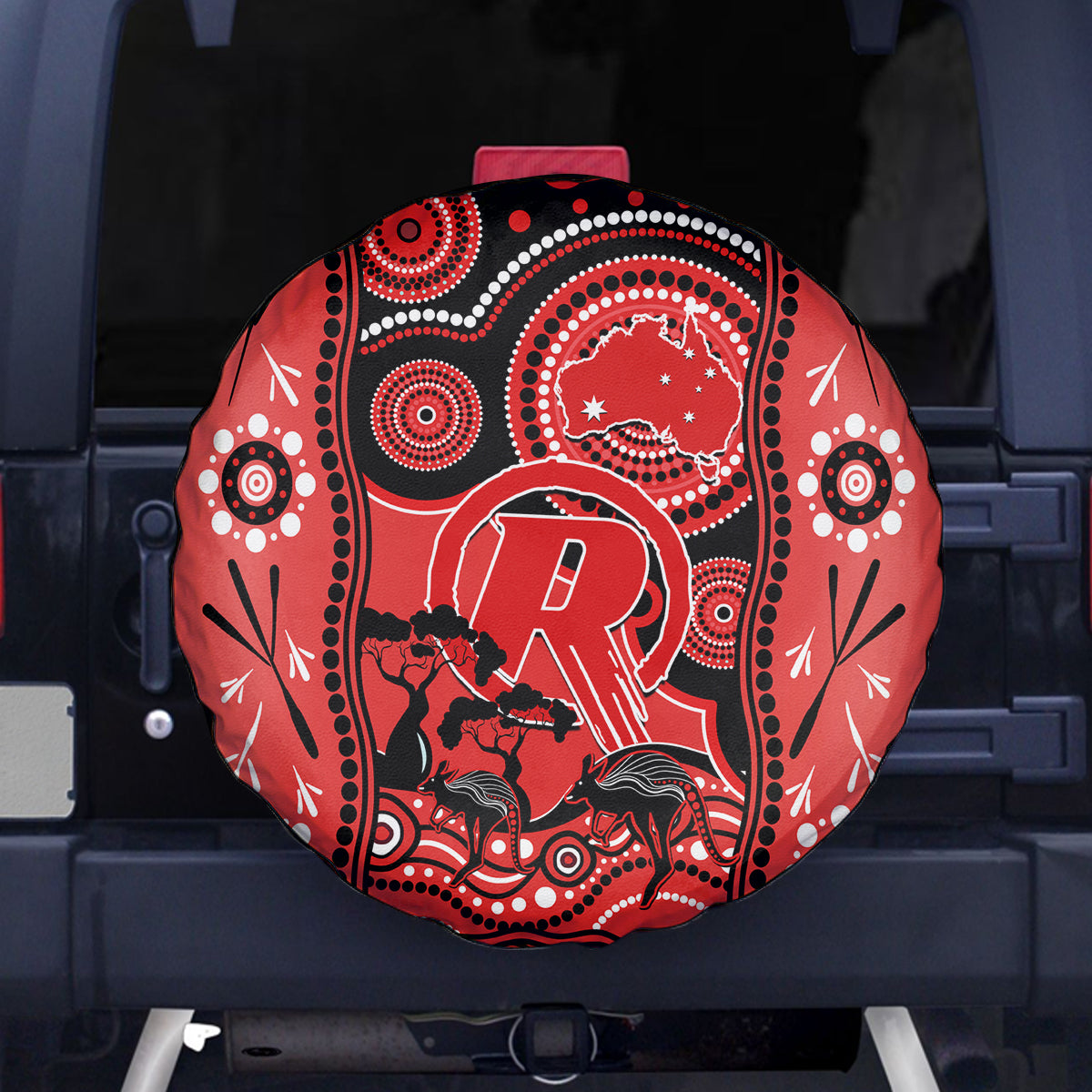 Melbourne Renegades Cricket Spare Tire Cover Happy Australia Day Aboriginal Art - Vibe Hoodie Shop