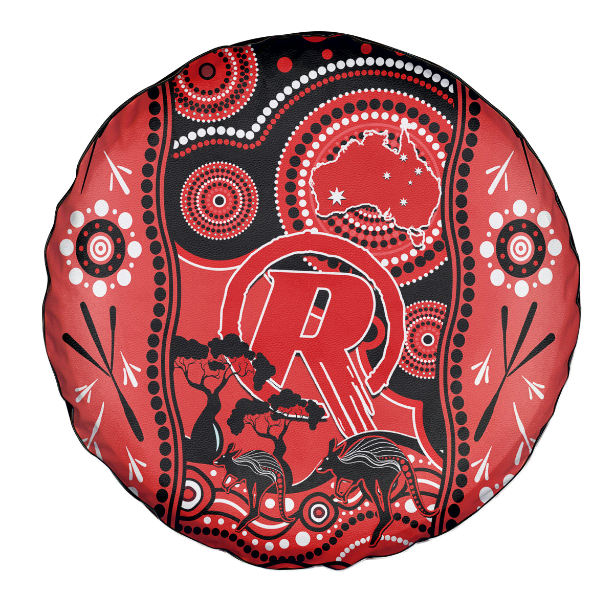 Melbourne Renegades Cricket Spare Tire Cover Happy Australia Day Aboriginal Art - Vibe Hoodie Shop