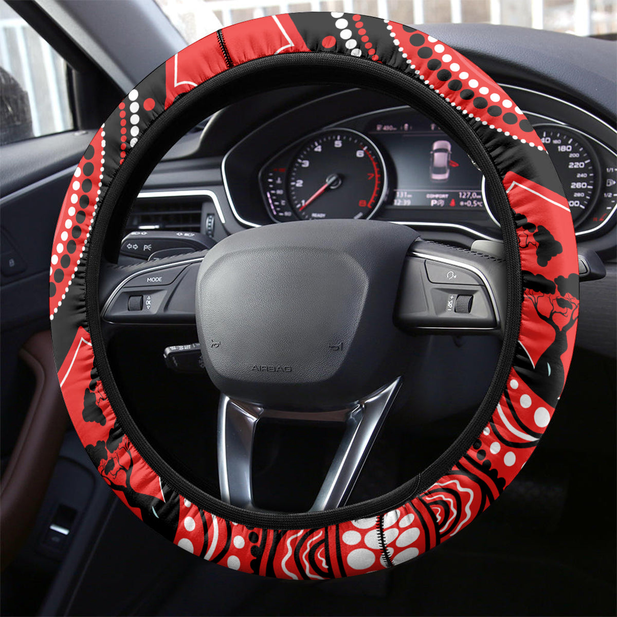 Melbourne Renegades Cricket Steering Wheel Cover Happy Australia Day Aboriginal Art