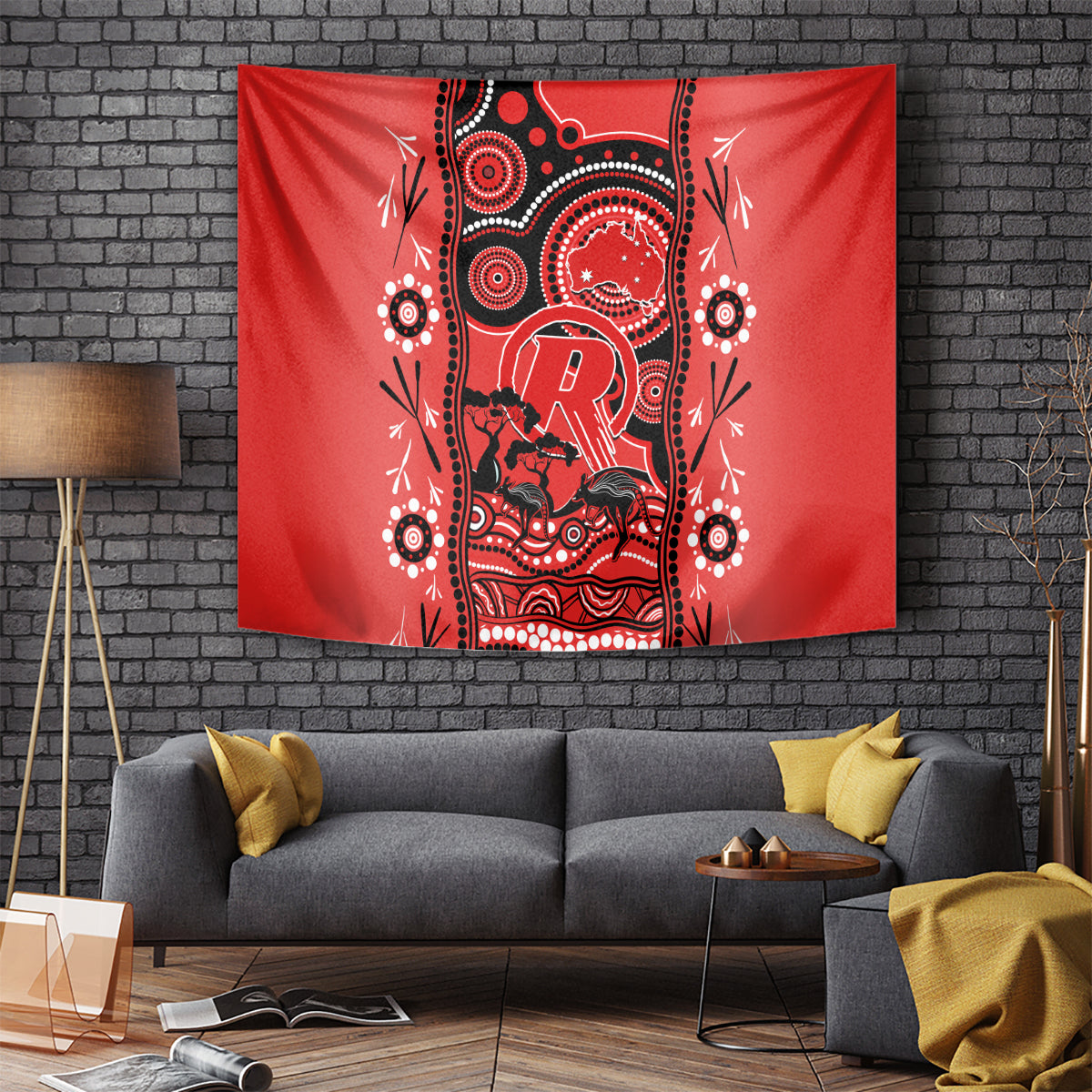 Melbourne Renegades Cricket Tapestry Happy Australia Day Aboriginal Art - Vibe Hoodie Shop