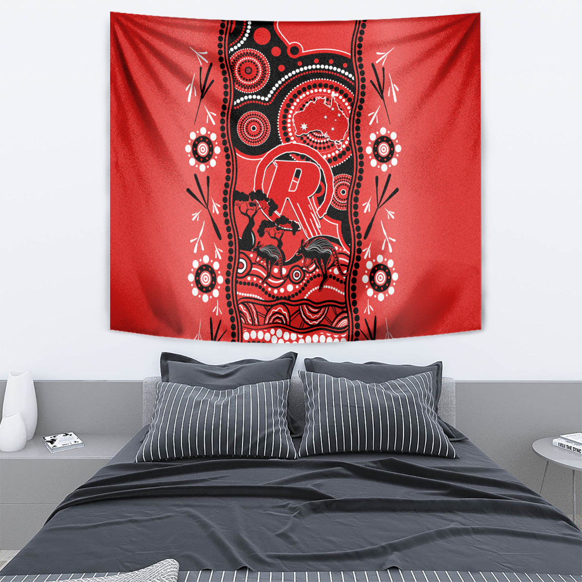 Melbourne Renegades Cricket Tapestry Happy Australia Day Aboriginal Art - Vibe Hoodie Shop