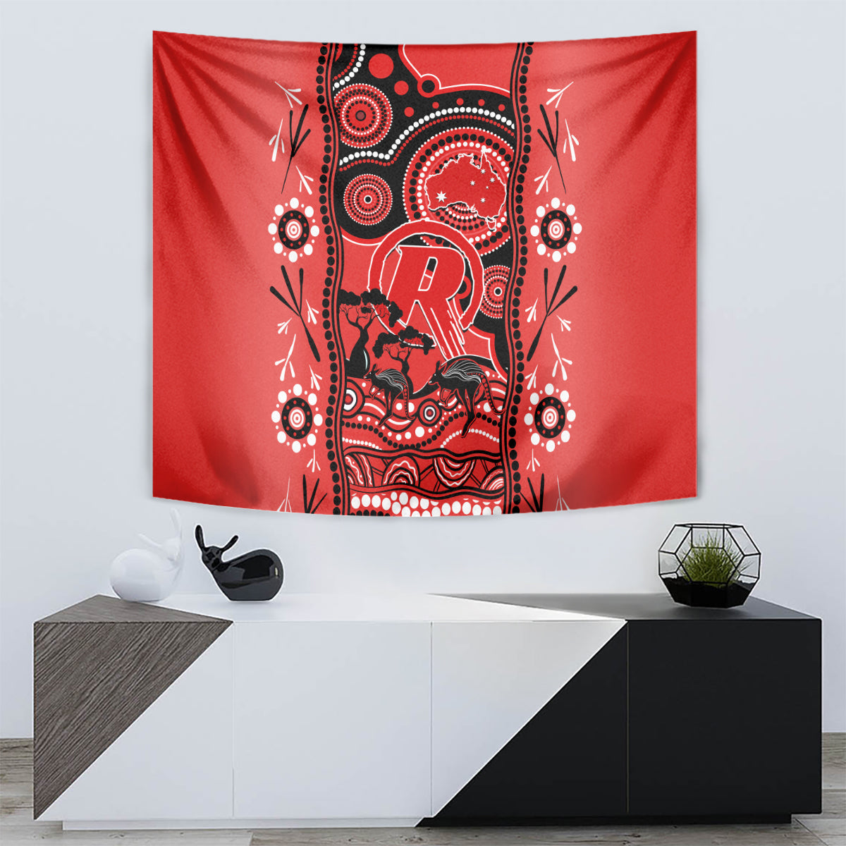 Melbourne Renegades Cricket Tapestry Happy Australia Day Aboriginal Art - Vibe Hoodie Shop