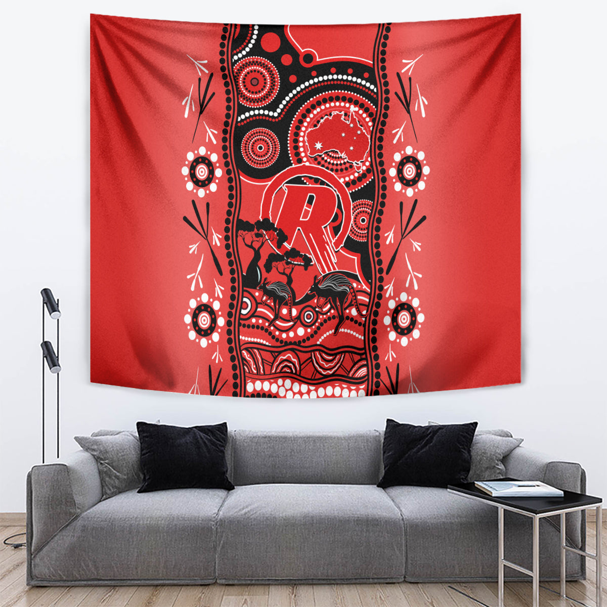 Melbourne Renegades Cricket Tapestry Happy Australia Day Aboriginal Art - Vibe Hoodie Shop