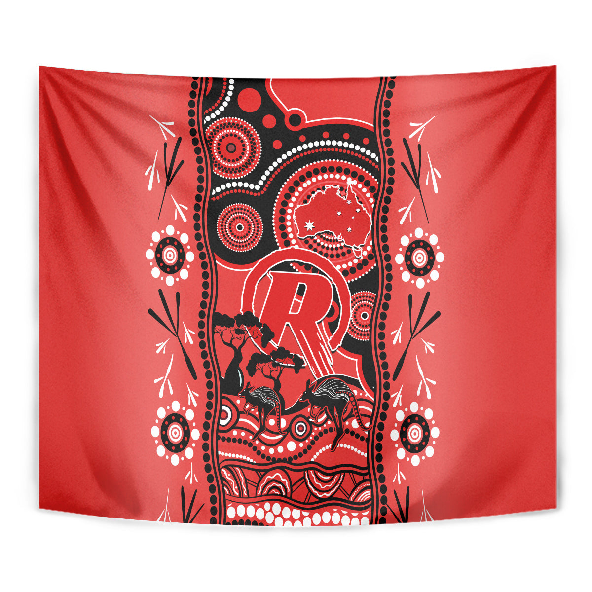 Melbourne Renegades Cricket Tapestry Happy Australia Day Aboriginal Art - Vibe Hoodie Shop