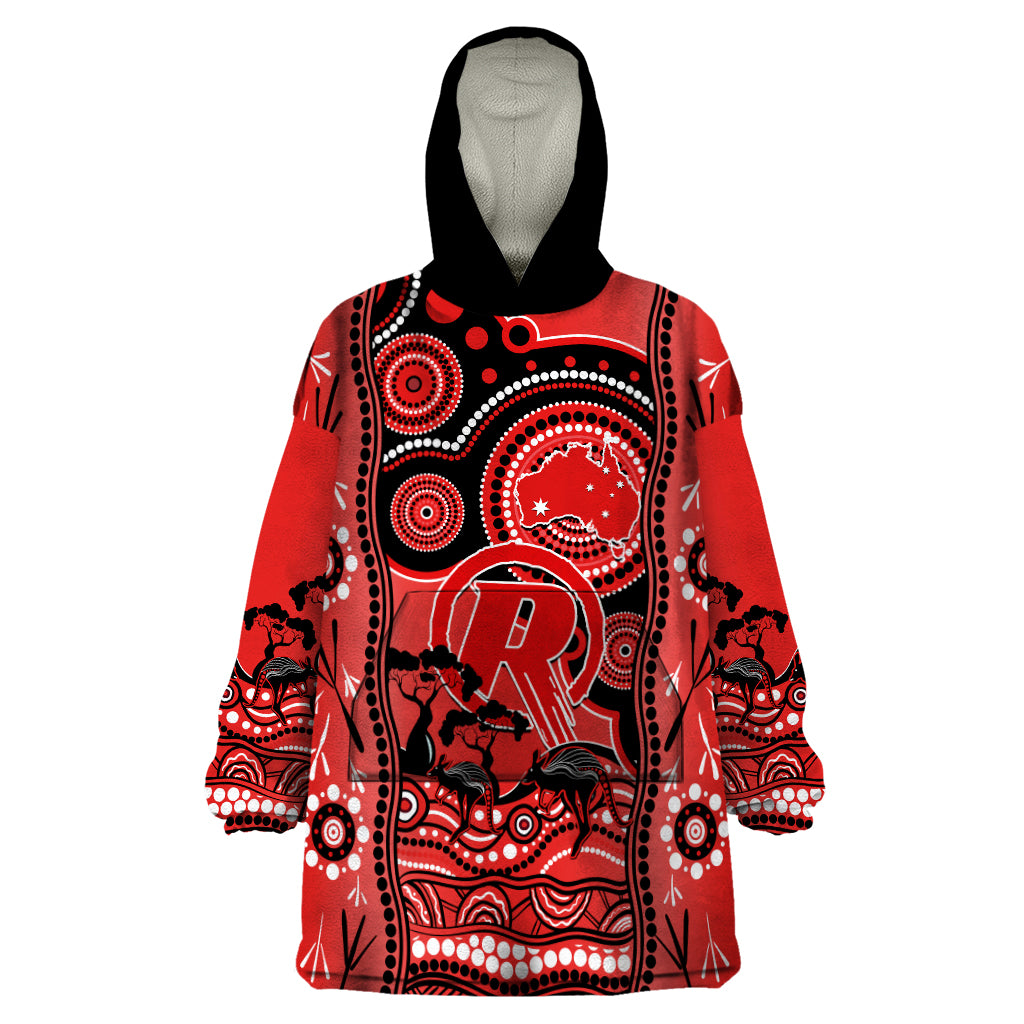 Melbourne Renegades Cricket Wearable Blanket Hoodie Happy Australia Day Aboriginal Art - Vibe Hoodie Shop