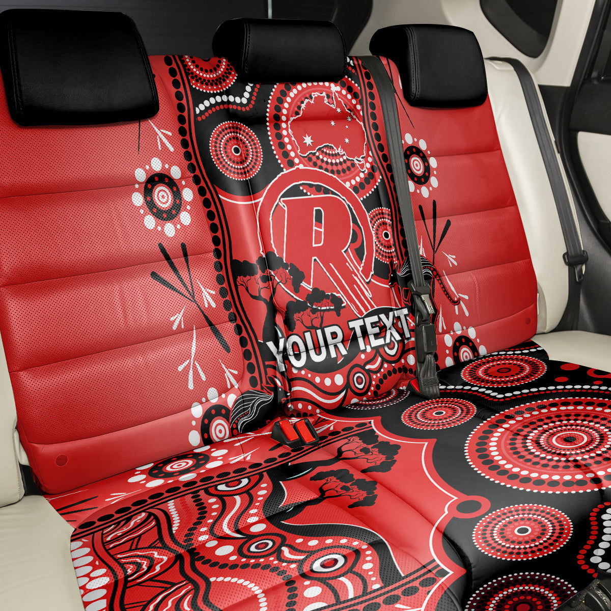 Custom Melbourne Renegades Cricket Back Car Seat Cover Happy Australia Day Aboriginal Art LT14