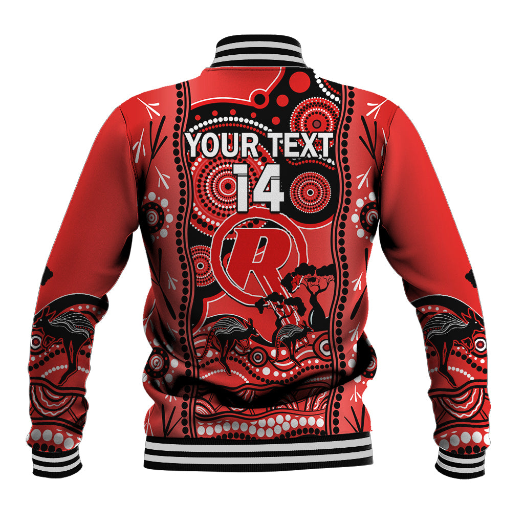 Custom Melbourne Renegades Cricket Baseball Jacket Happy Australia Day Aboriginal Art - Vibe Hoodie Shop