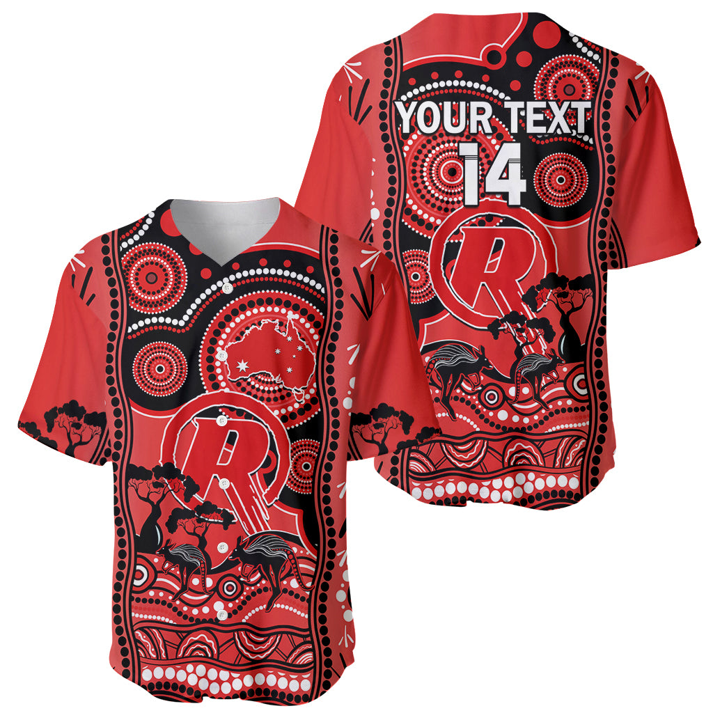 Custom Melbourne Renegades Cricket Baseball Jersey Happy Australia Day Aboriginal Art - Vibe Hoodie Shop