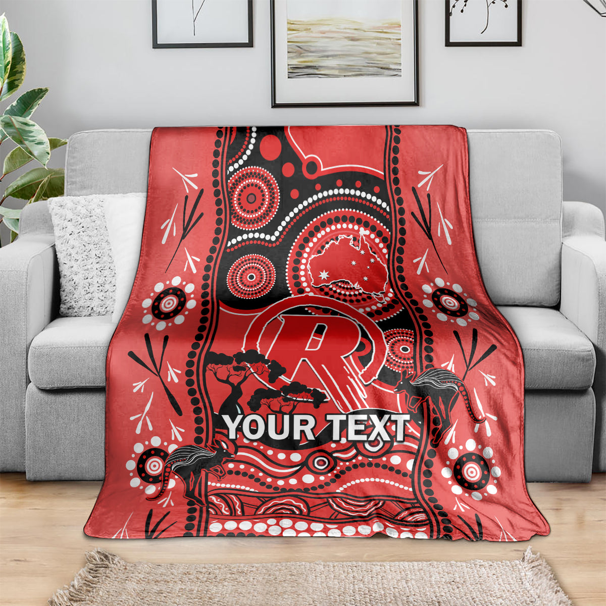 Custom Melbourne Renegades Cricket Blanket Happy Australia Day Aboriginal Art - Vibe Hoodie Shop