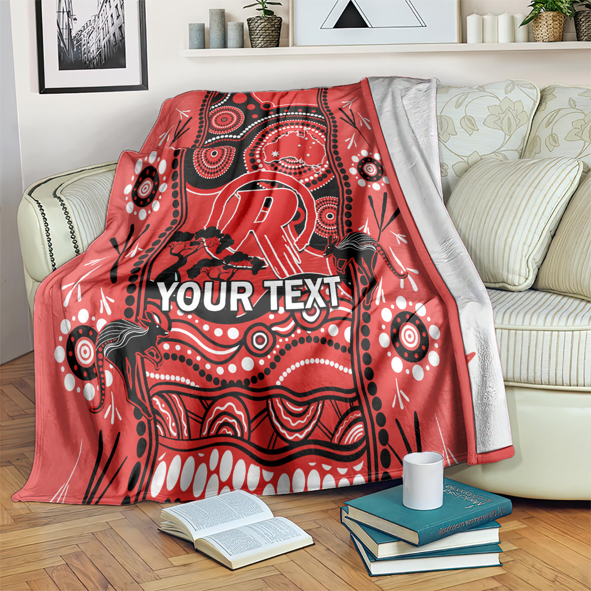 Custom Melbourne Renegades Cricket Blanket Happy Australia Day Aboriginal Art - Vibe Hoodie Shop