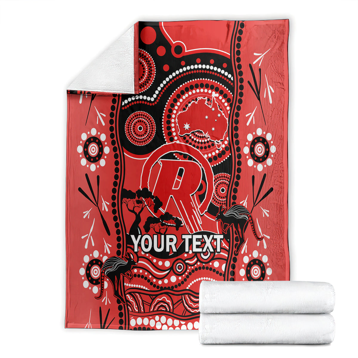 Custom Melbourne Renegades Cricket Blanket Happy Australia Day Aboriginal Art - Vibe Hoodie Shop