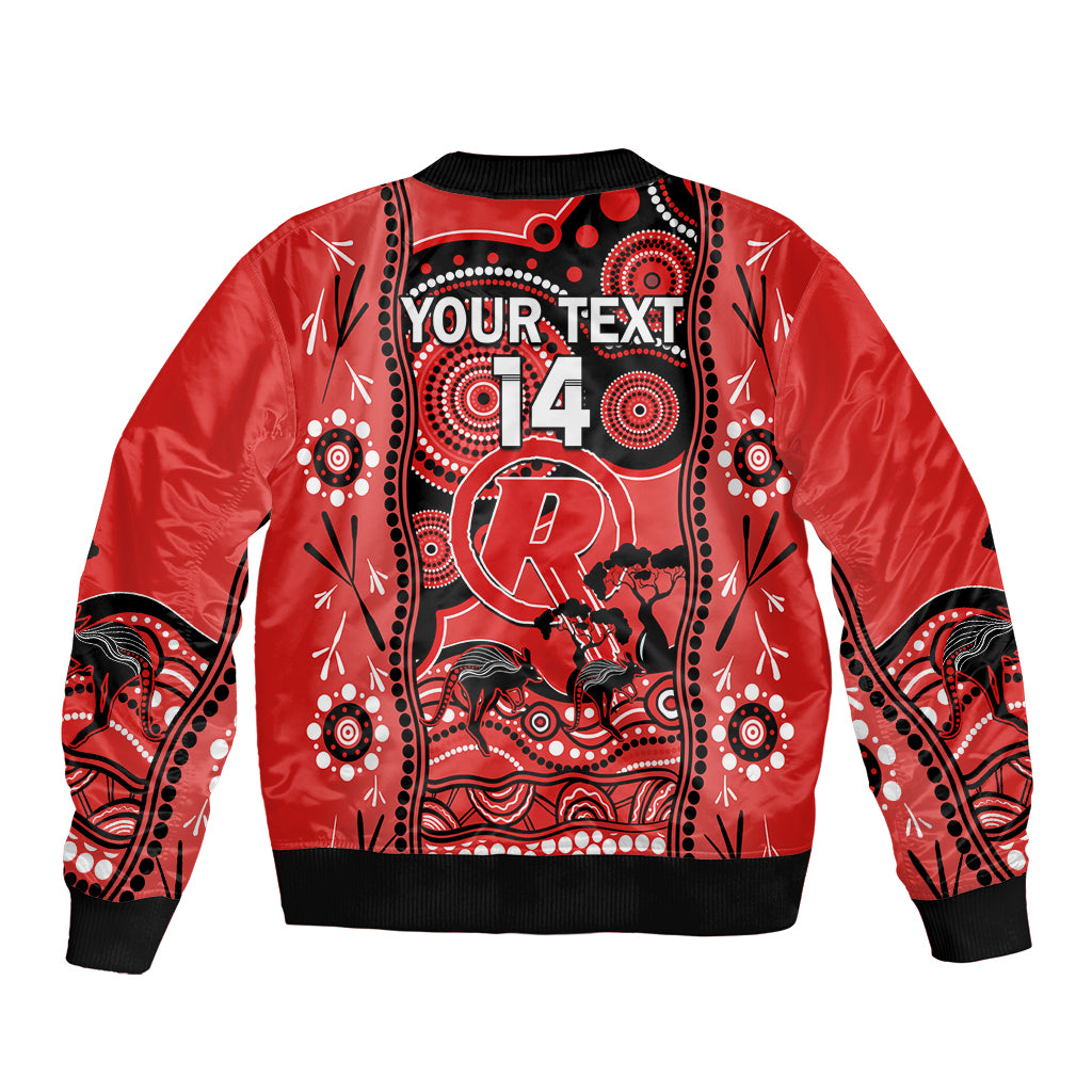 Custom Melbourne Renegades Cricket Bomber Jacket Happy Australia Day Aboriginal Art - Vibe Hoodie Shop