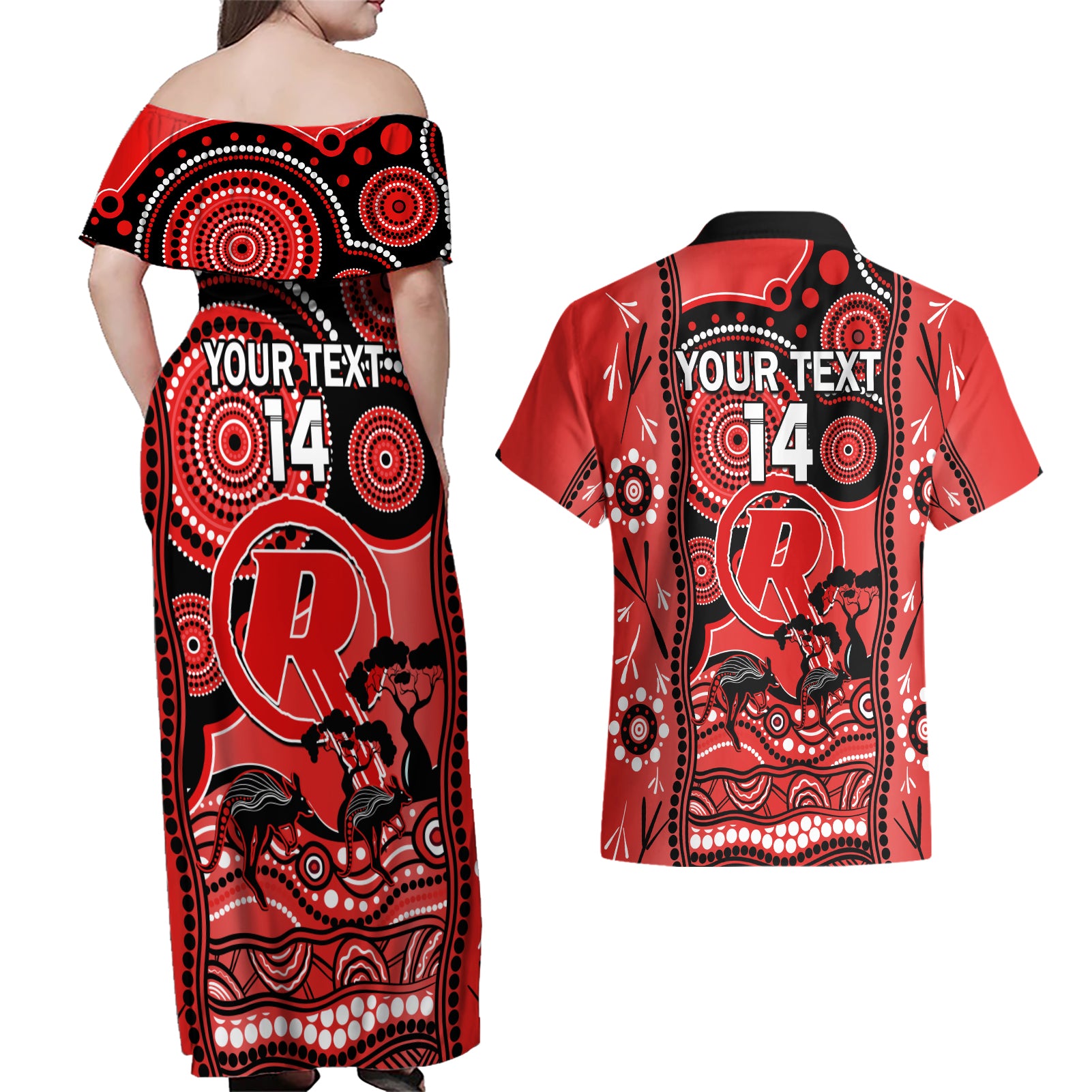 custom-melbourne-renegades-cricket-couples-matching-off-shoulder-maxi-dress-and-hawaiian-shirt-happy-australia-day-aboriginal-art