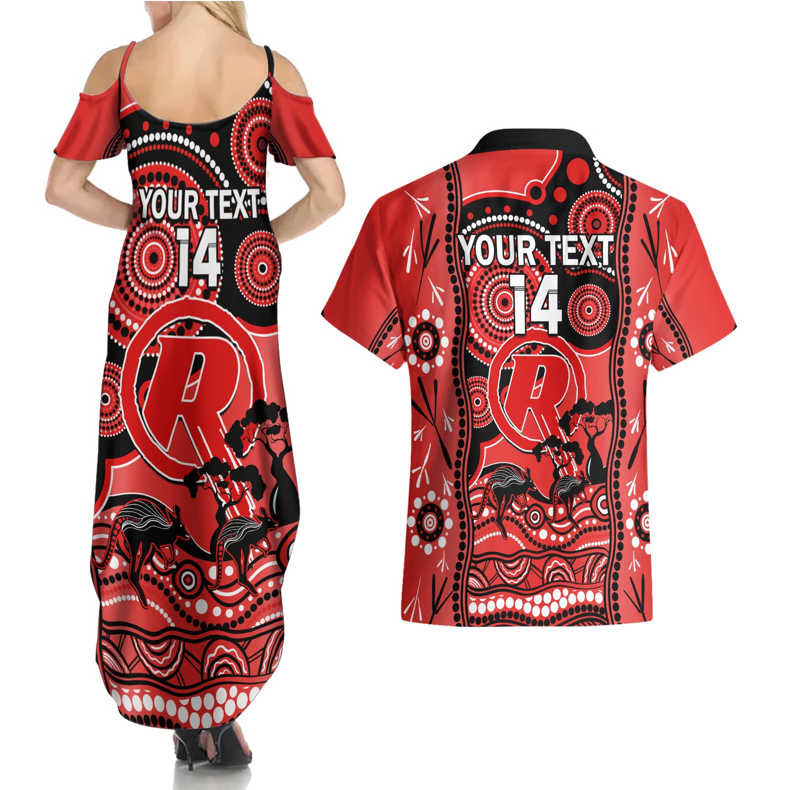 custom-melbourne-renegades-cricket-couples-matching-summer-maxi-dress-and-hawaiian-shirt-happy-australia-day-aboriginal-art