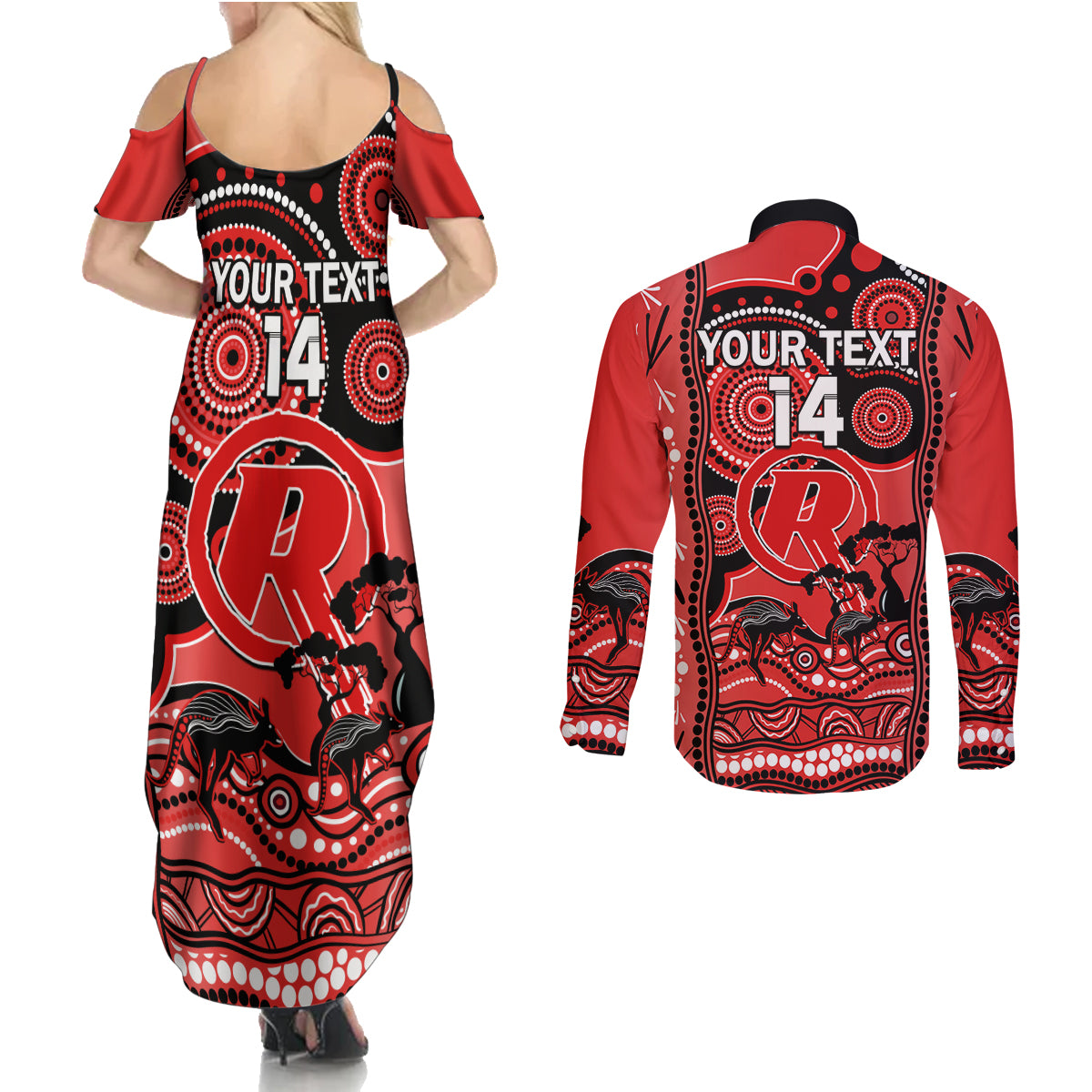 custom-melbourne-renegades-cricket-couples-matching-summer-maxi-dress-and-long-sleeve-button-shirt-happy-australia-day-aboriginal-art