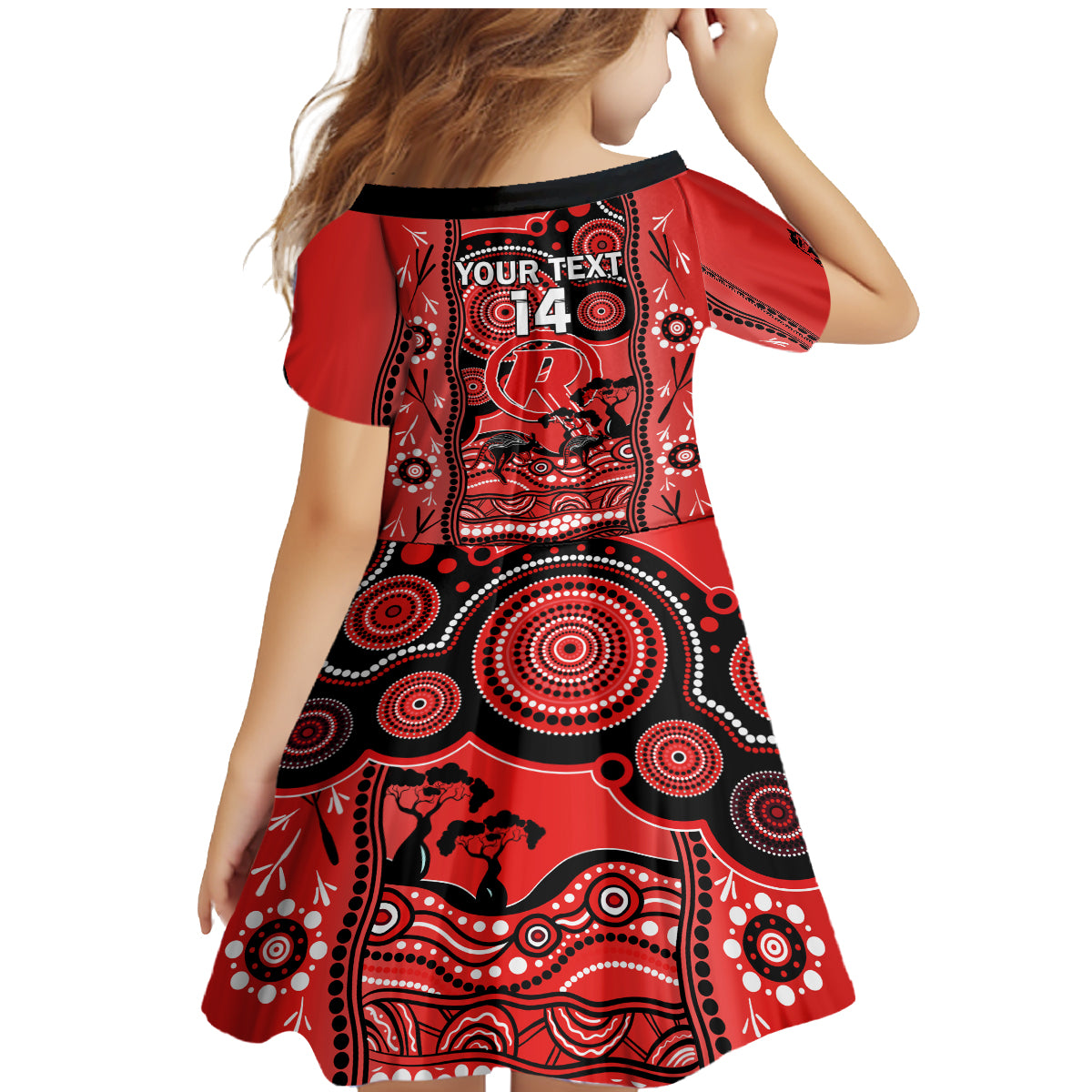 custom-melbourne-renegades-cricket-family-matching-mermaid-dress-and-hawaiian-shirt-happy-australia-day-aboriginal-art