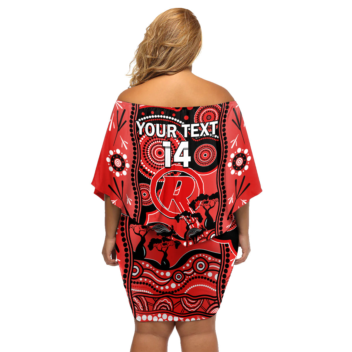 custom-melbourne-renegades-cricket-family-matching-off-shoulder-short-dress-and-hawaiian-shirt-happy-australia-day-aboriginal-art