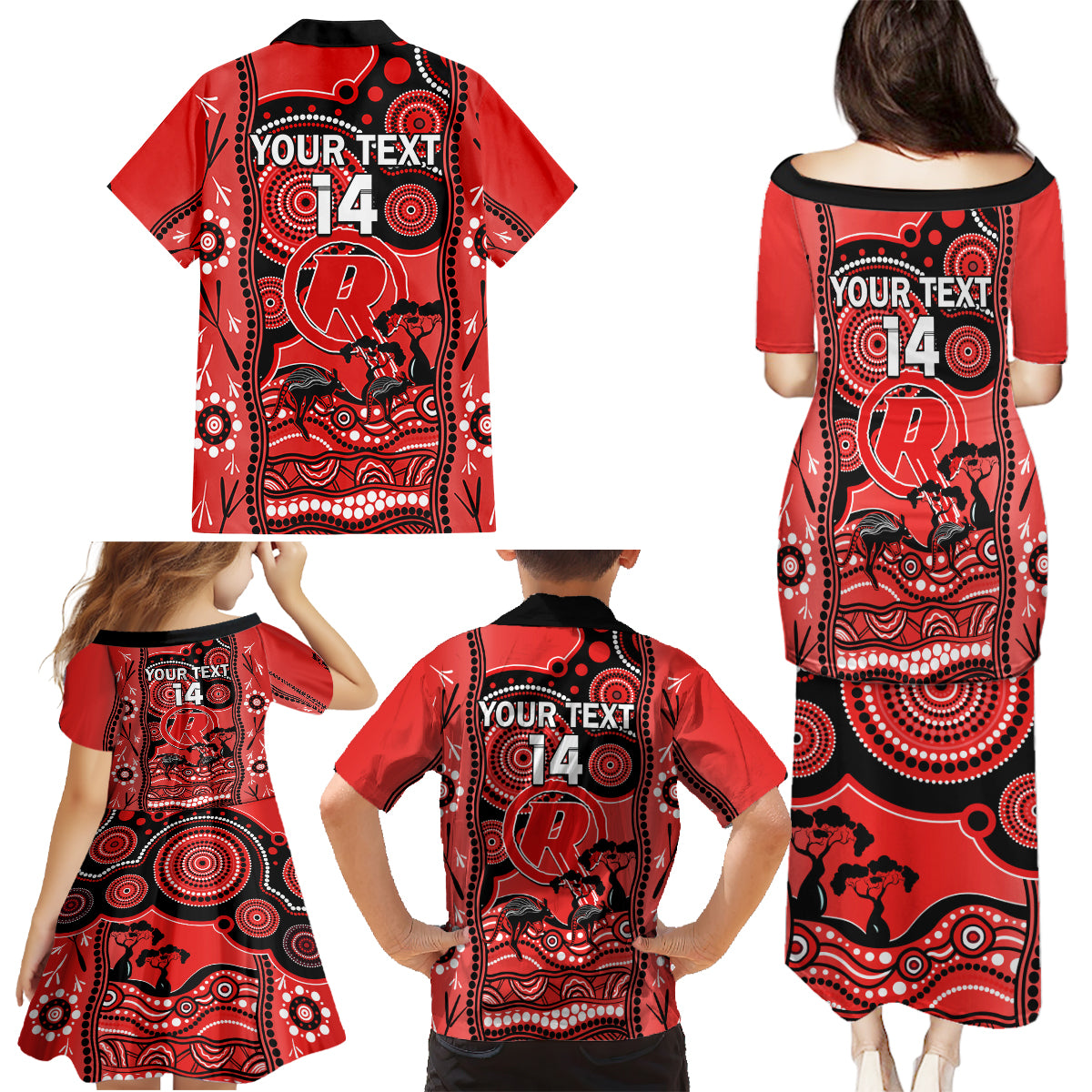 custom-melbourne-renegades-cricket-family-matching-puletasi-dress-and-hawaiian-shirt-happy-australia-day-aboriginal-art