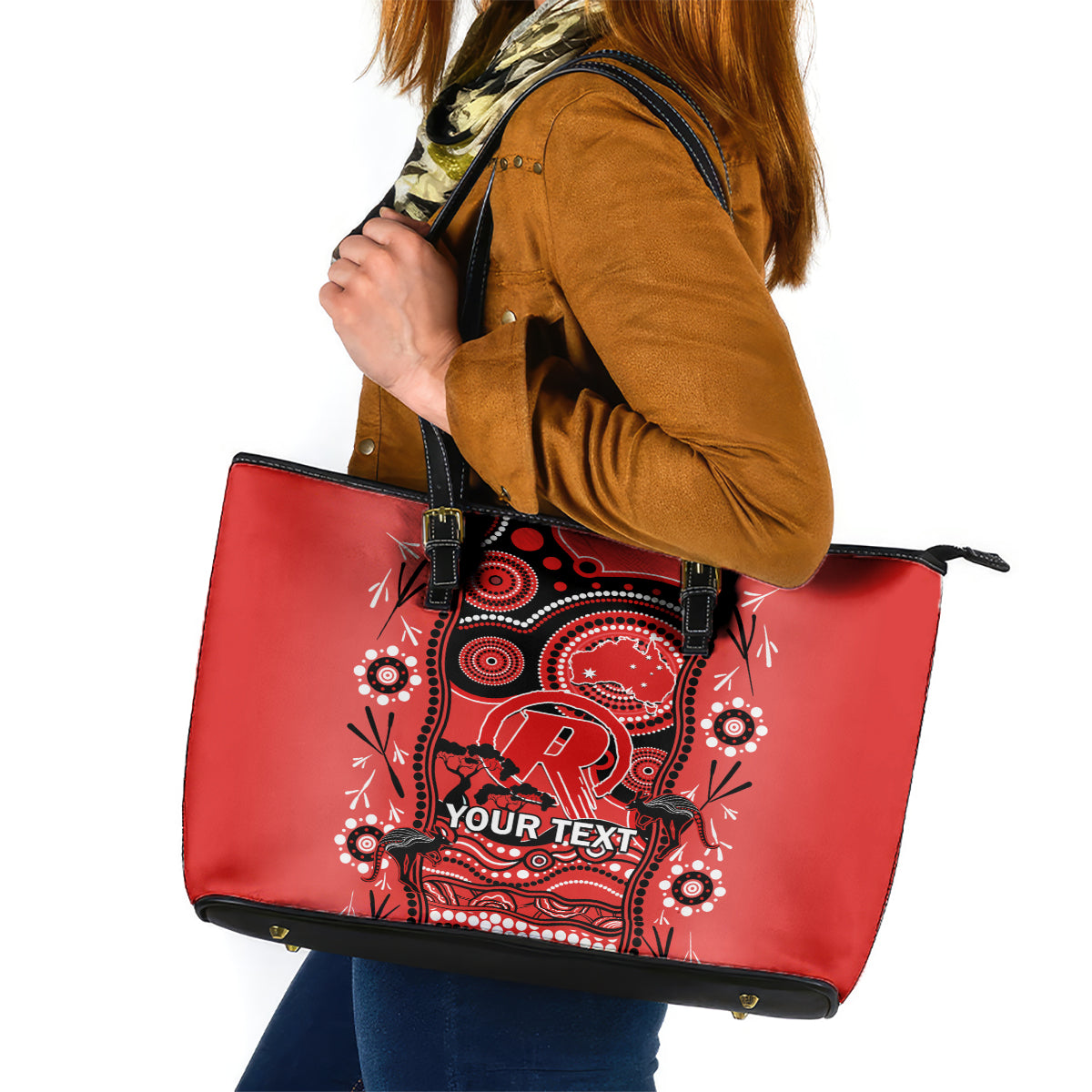 custom-melbourne-renegades-cricket-leather-tote-bag-happy-australia-day-aboriginal-art