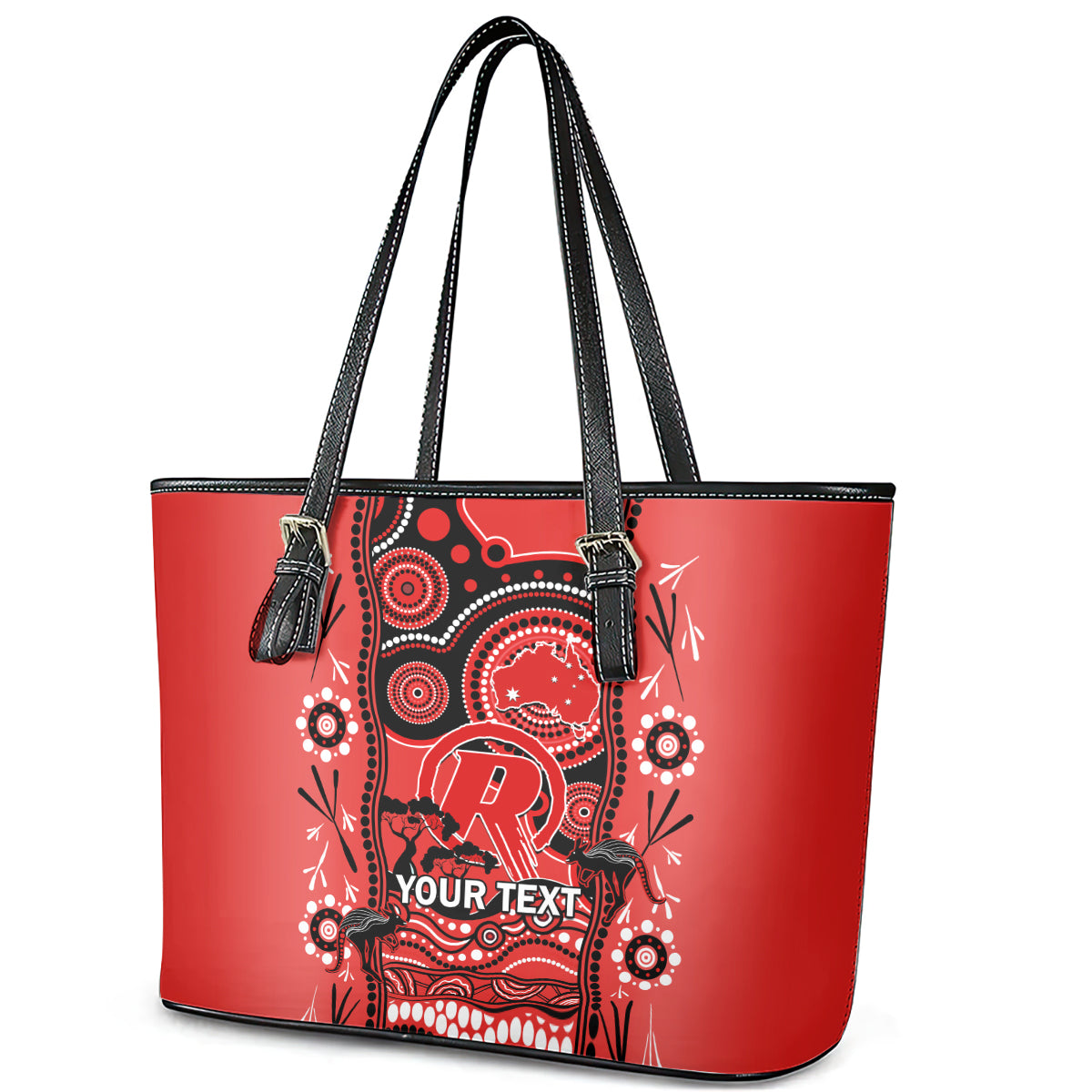 custom-melbourne-renegades-cricket-leather-tote-bag-happy-australia-day-aboriginal-art