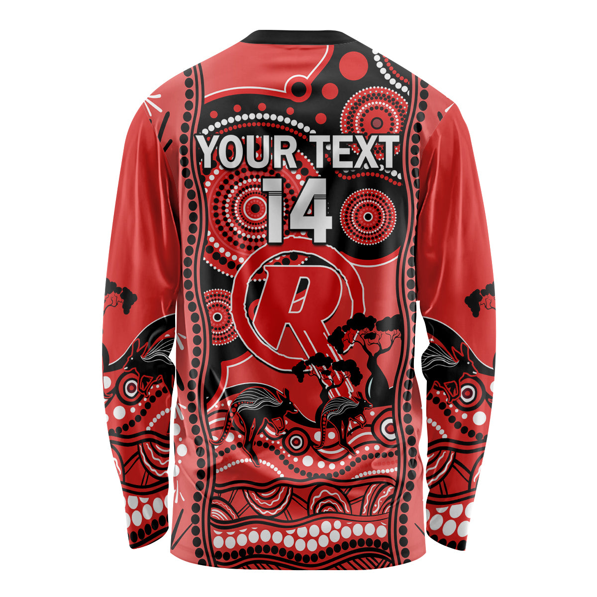 Custom Melbourne Renegades Cricket Long Sleeve Shirt Happy Australia Day Aboriginal Art - Vibe Hoodie Shop