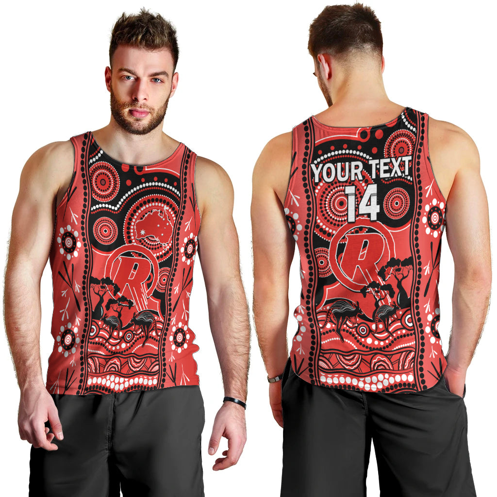 Custom Melbourne Renegades Cricket Men Tank Top Happy Australia Day Aboriginal Art - Vibe Hoodie Shop