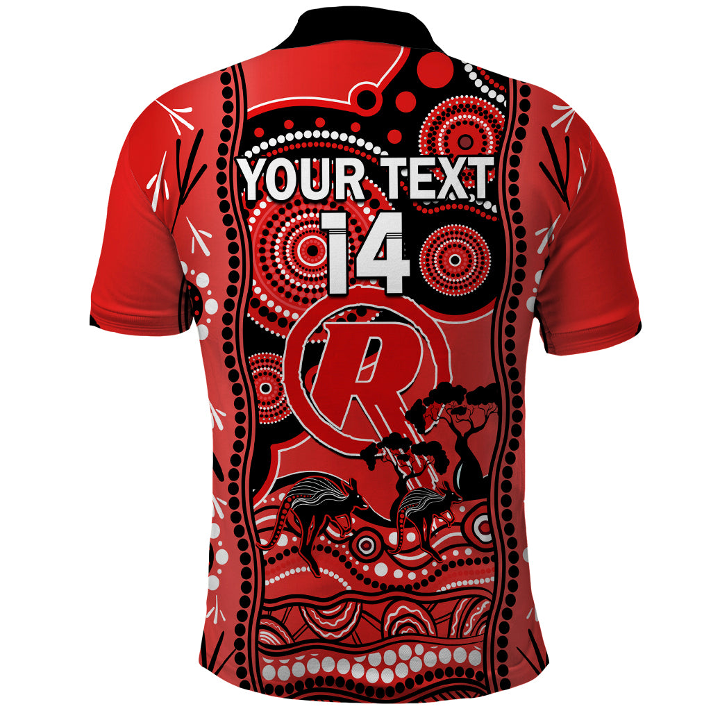 Custom Melbourne Renegades Cricket Polo Shirt Happy Australia Day Aboriginal Art - Vibe Hoodie Shop