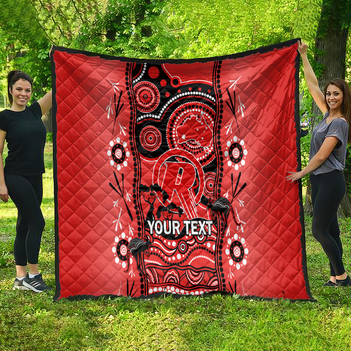 Custom Melbourne Renegades Cricket Quilt Happy Australia Day Aboriginal Art - Vibe Hoodie Shop