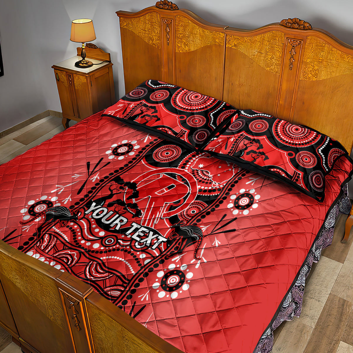 Custom Melbourne Renegades Cricket Quilt Bed Set Happy Australia Day Aboriginal Art - Vibe Hoodie Shop