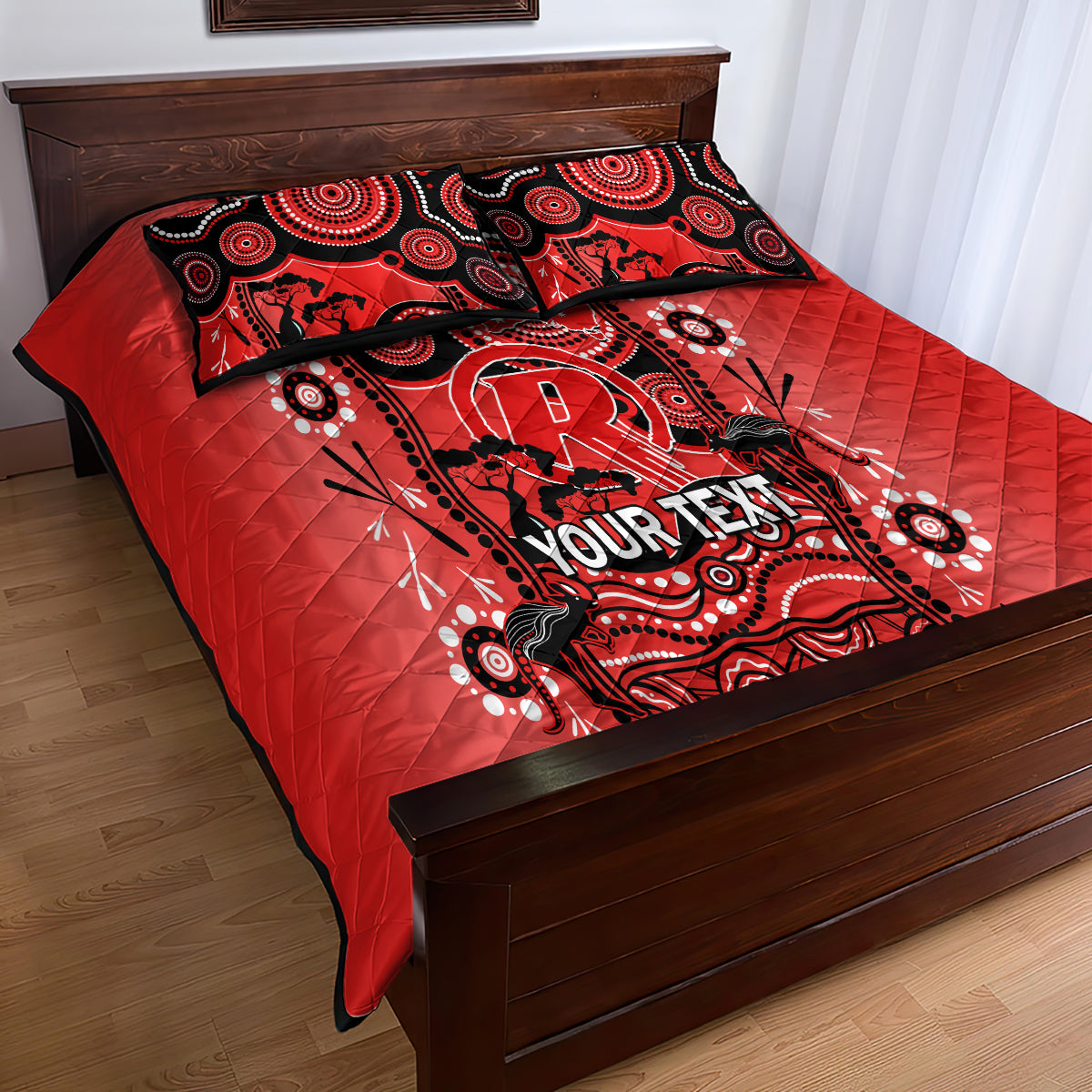 Custom Melbourne Renegades Cricket Quilt Bed Set Happy Australia Day Aboriginal Art - Vibe Hoodie Shop