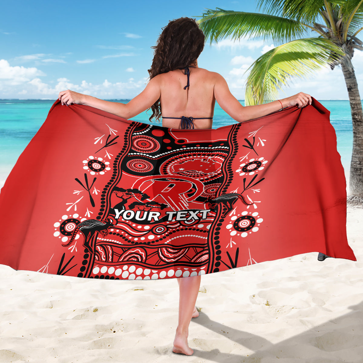 Custom Melbourne Renegades Cricket Sarong Happy Australia Day Aboriginal Art - Vibe Hoodie Shop