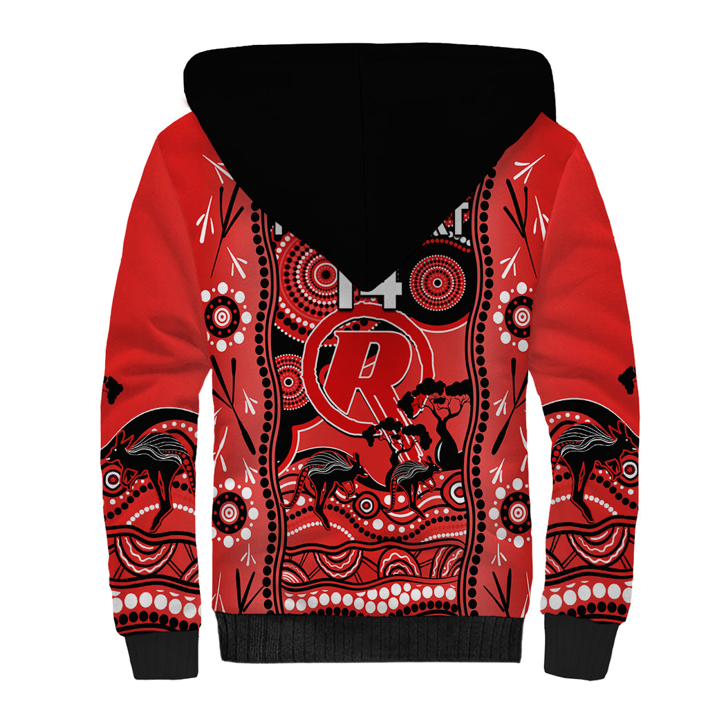 Custom Melbourne Renegades Cricket Sherpa Hoodie Happy Australia Day Aboriginal Art - Vibe Hoodie Shop