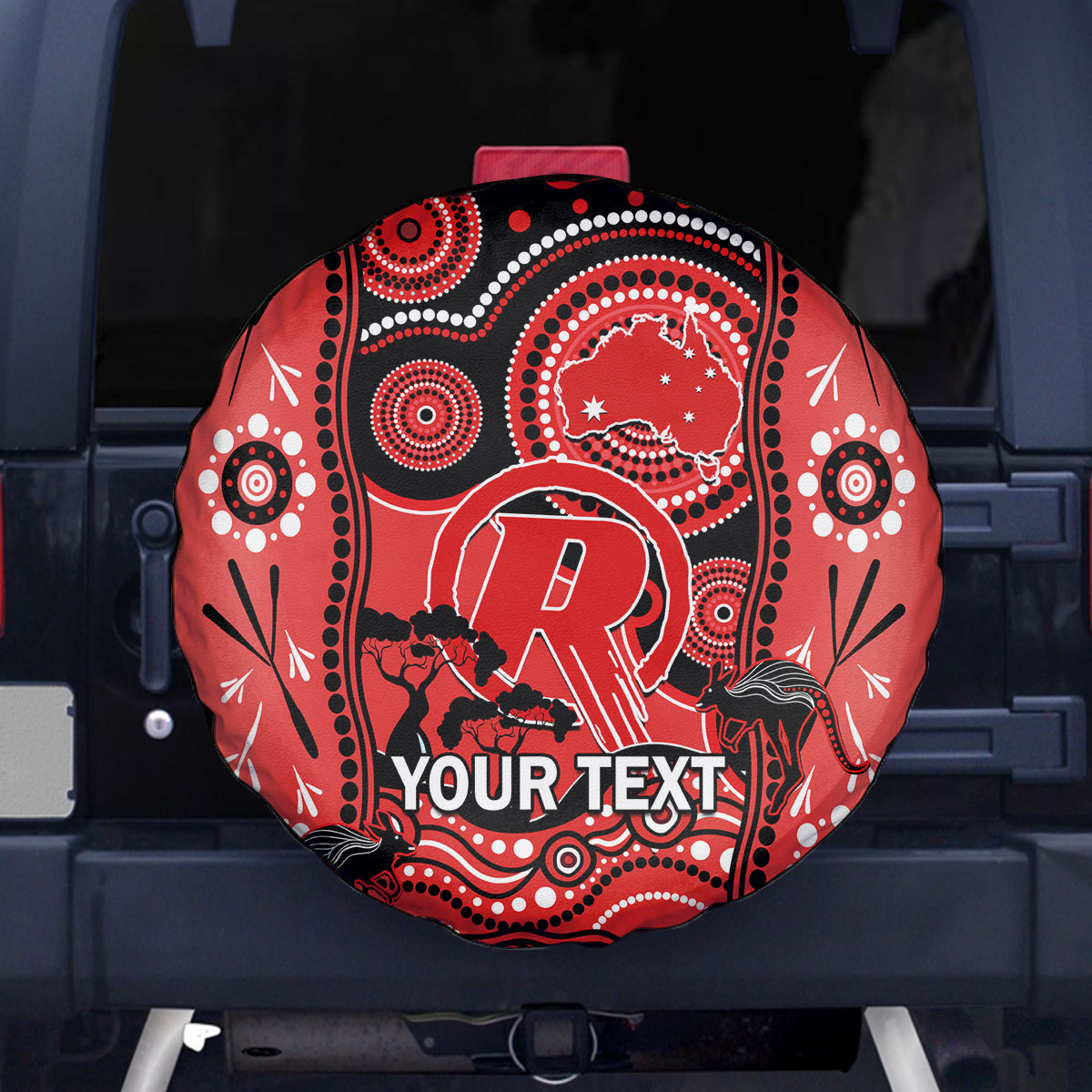 Custom Melbourne Renegades Cricket Spare Tire Cover Happy Australia Day Aboriginal Art - Vibe Hoodie Shop