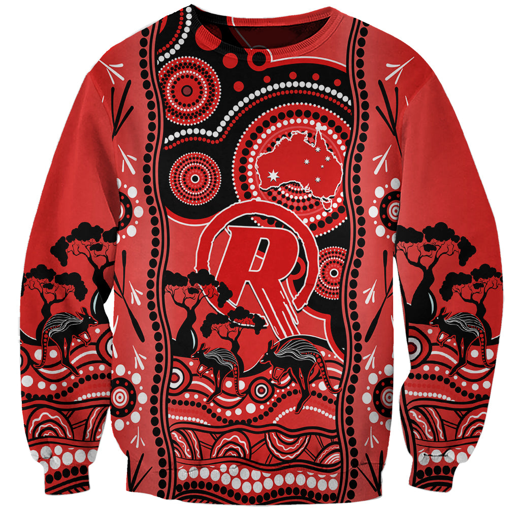 Custom Melbourne Renegades Cricket Sweatshirt Happy Australia Day Aboriginal Art - Vibe Hoodie Shop