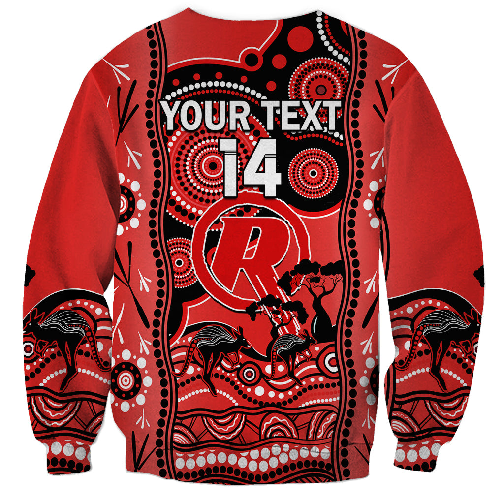 Custom Melbourne Renegades Cricket Sweatshirt Happy Australia Day Aboriginal Art - Vibe Hoodie Shop