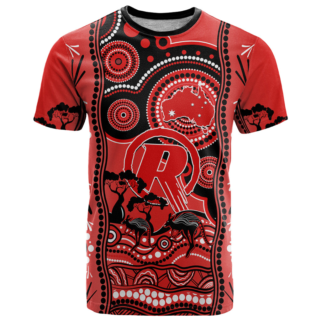 Custom Melbourne Renegades Cricket T Shirt Happy Australia Day Aboriginal Art - Vibe Hoodie Shop