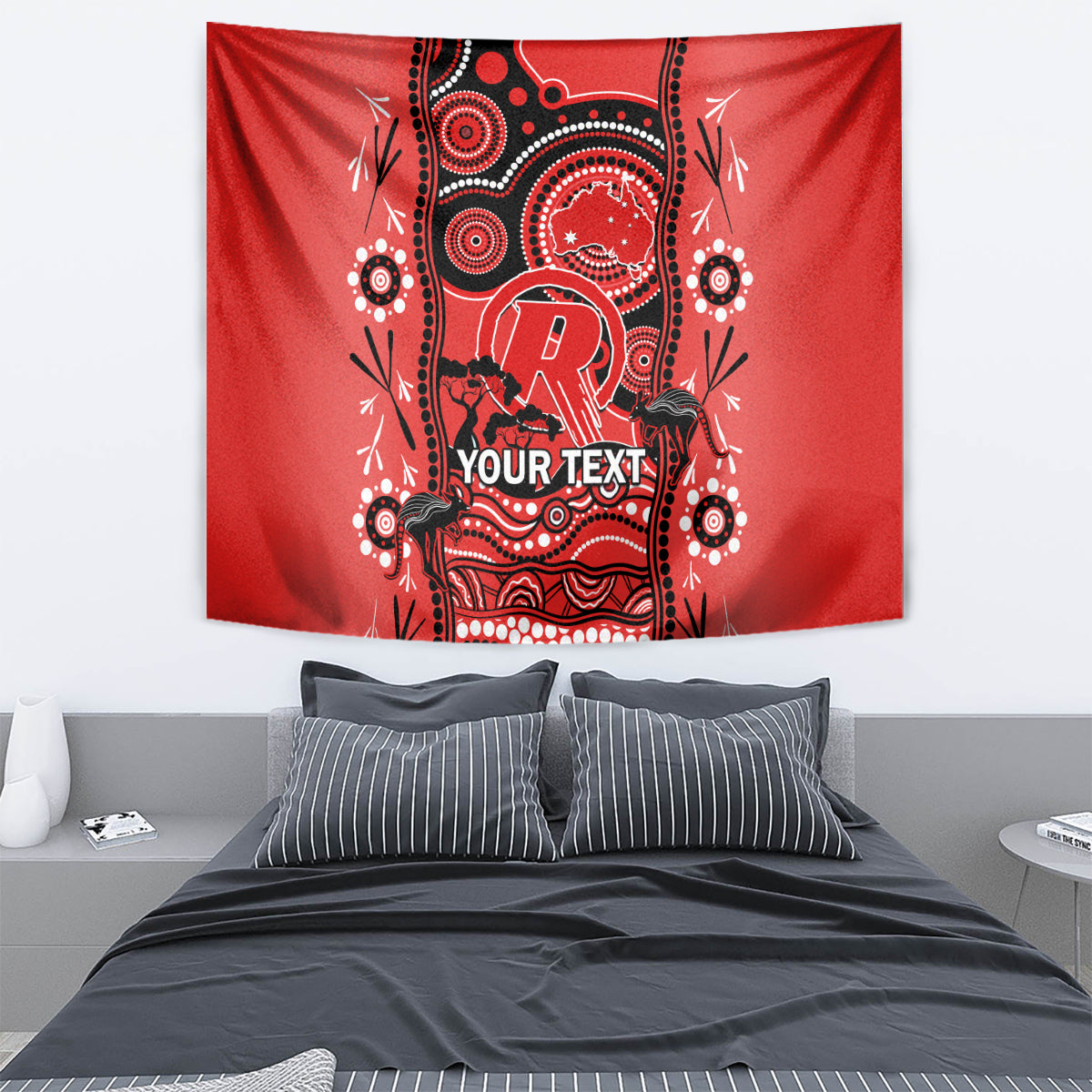 Custom Melbourne Renegades Cricket Tapestry Happy Australia Day Aboriginal Art - Vibe Hoodie Shop