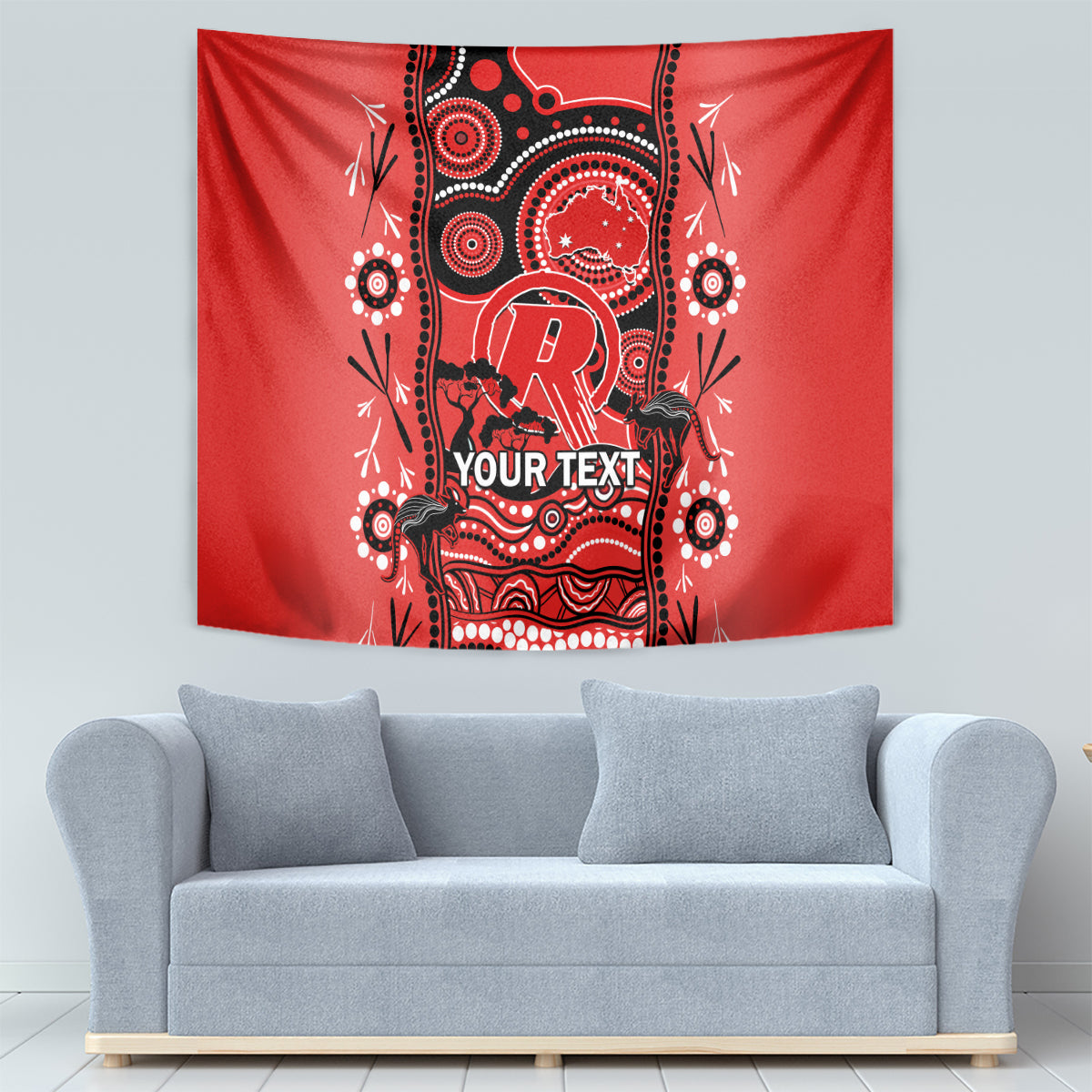 Custom Melbourne Renegades Cricket Tapestry Happy Australia Day Aboriginal Art - Vibe Hoodie Shop