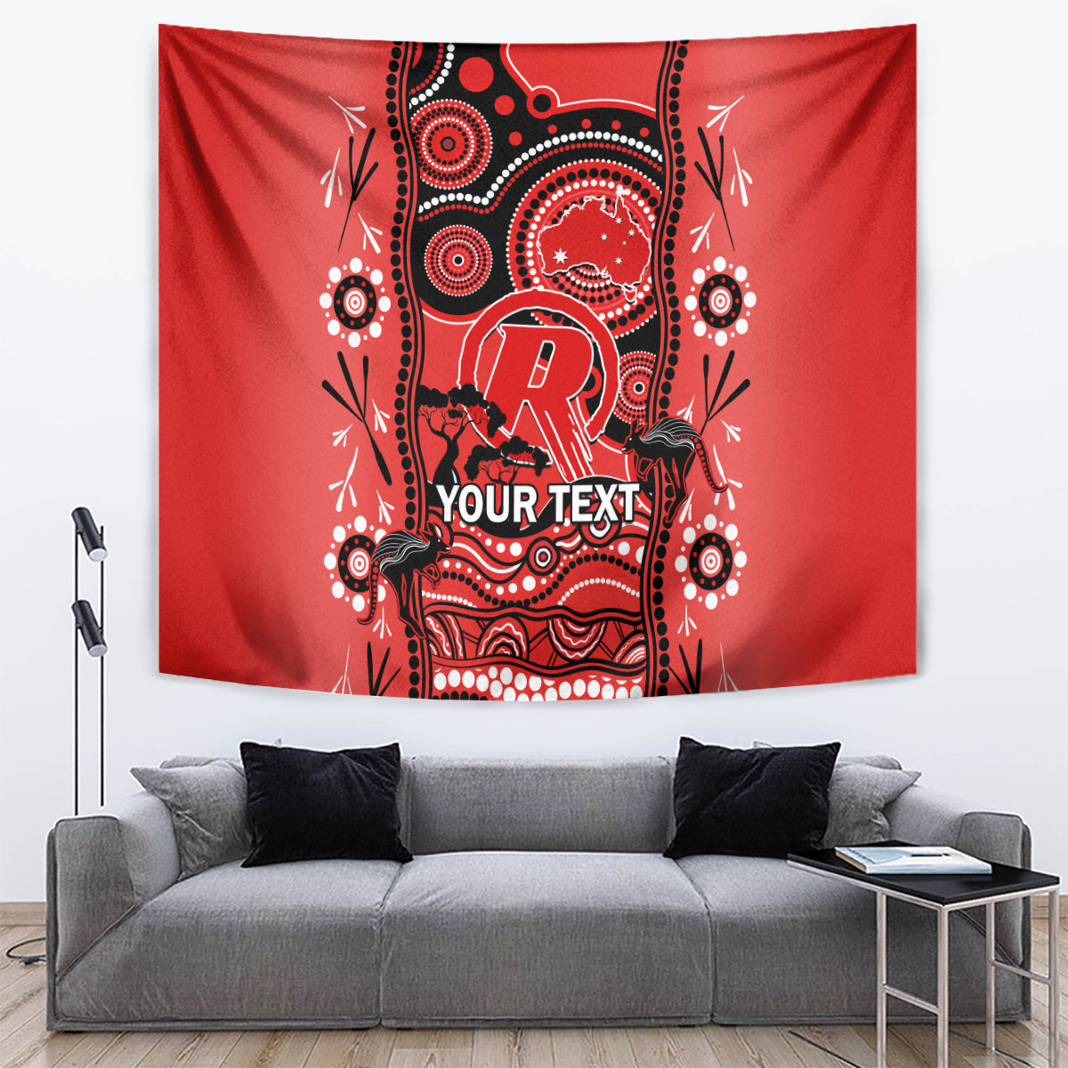 Custom Melbourne Renegades Cricket Tapestry Happy Australia Day Aboriginal Art - Vibe Hoodie Shop