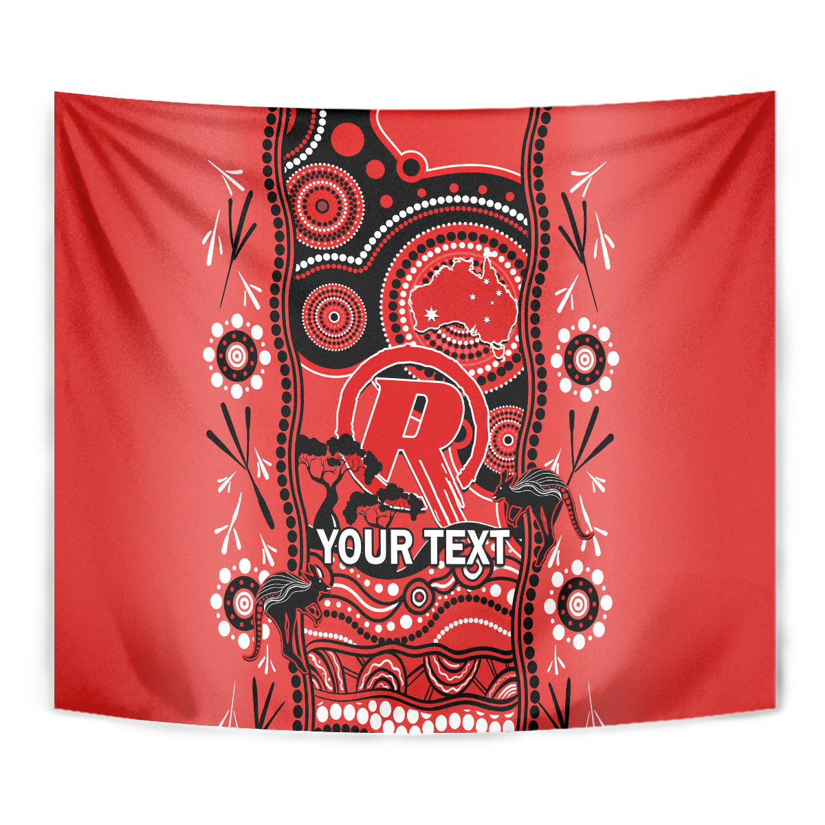 Custom Melbourne Renegades Cricket Tapestry Happy Australia Day Aboriginal Art - Vibe Hoodie Shop